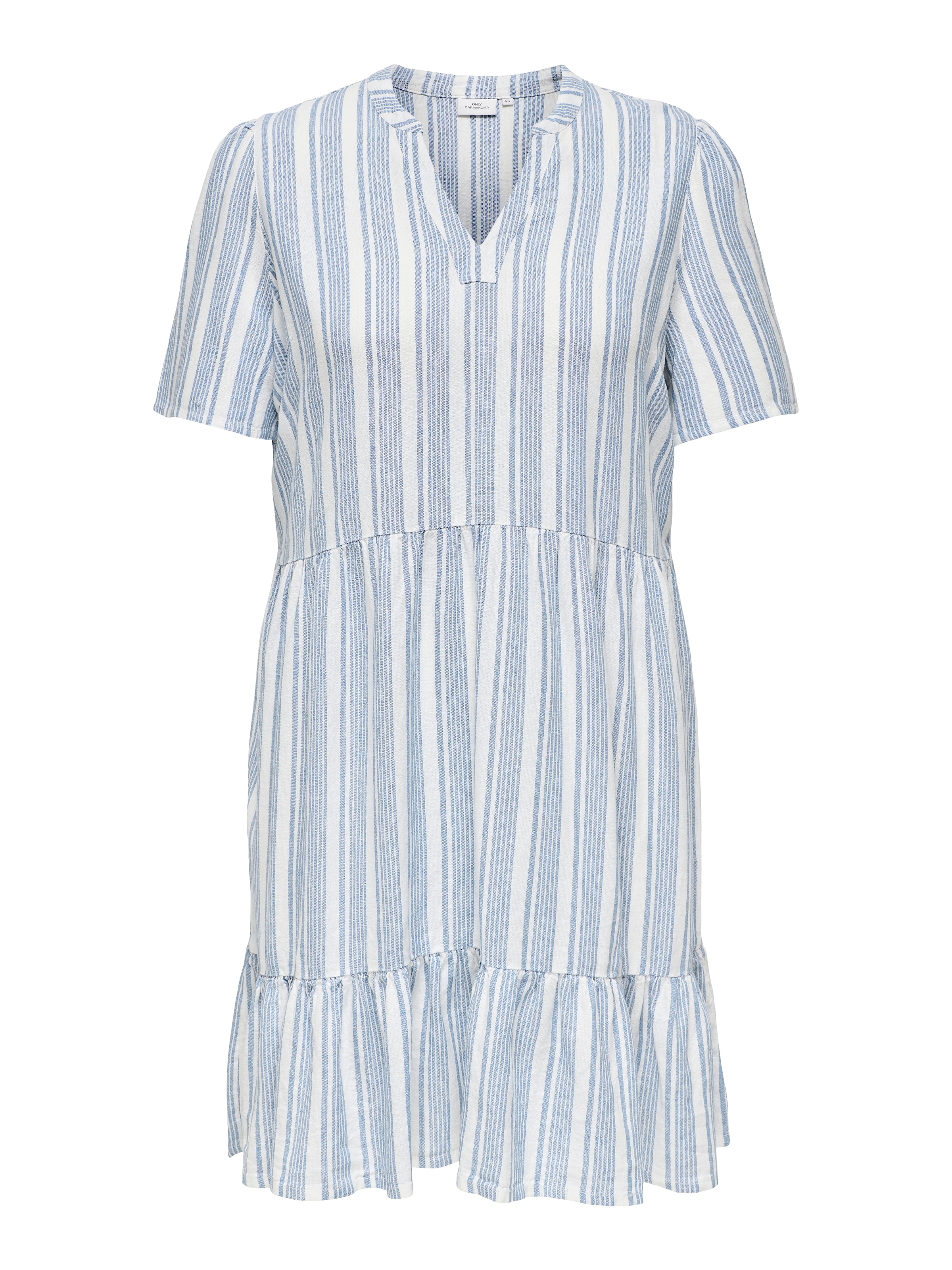 ONLY CARMAKOMA Mini-robe »CARTIRI-CARO S/S V-NECK LIN DRESS  TLR« Sommerkleid