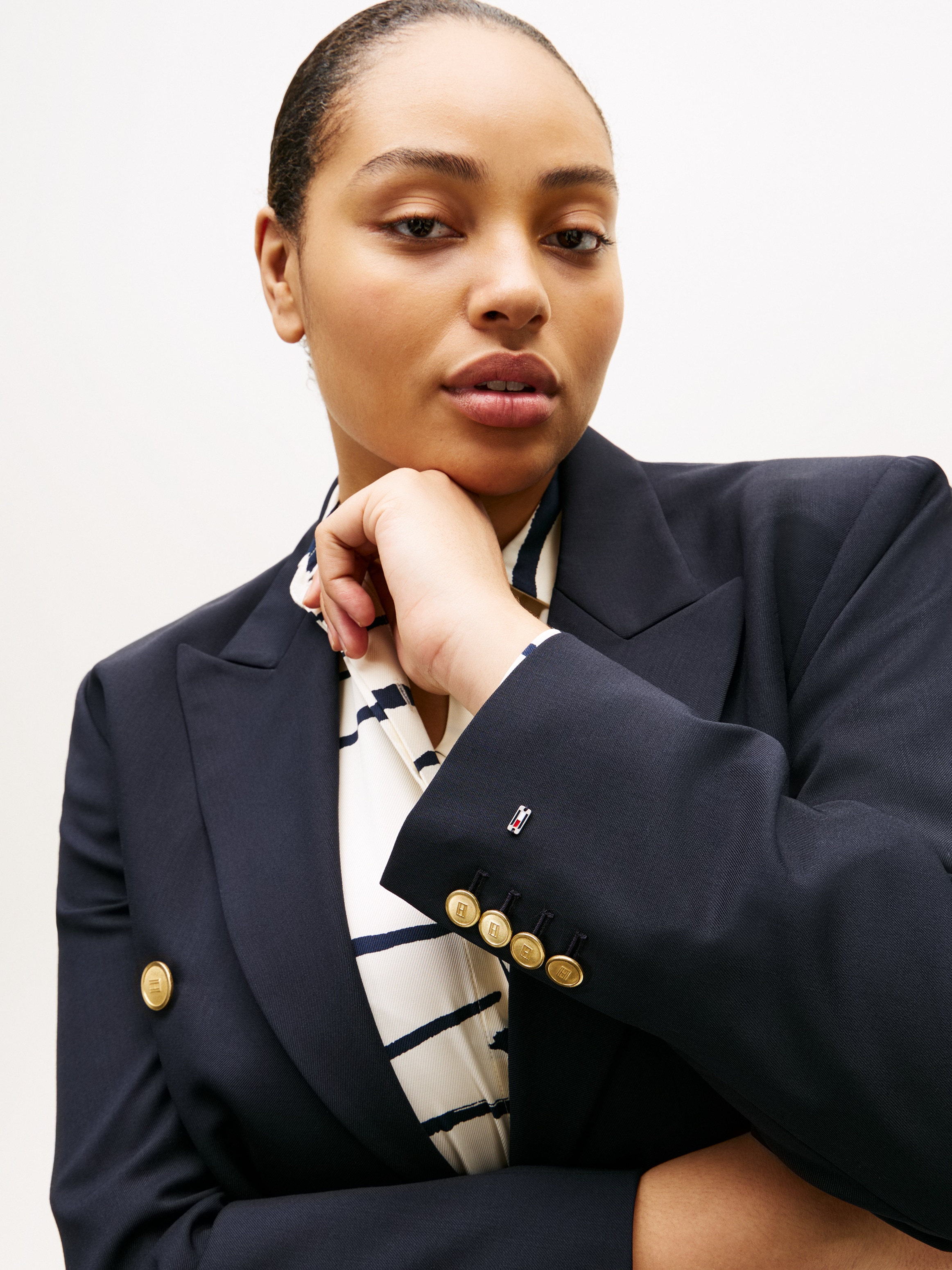 Tommy Hilfiger Curve Veste blazer »CRV TIMELESS WOOL DB BLAZER« in grossen Grössen, mit Wolle