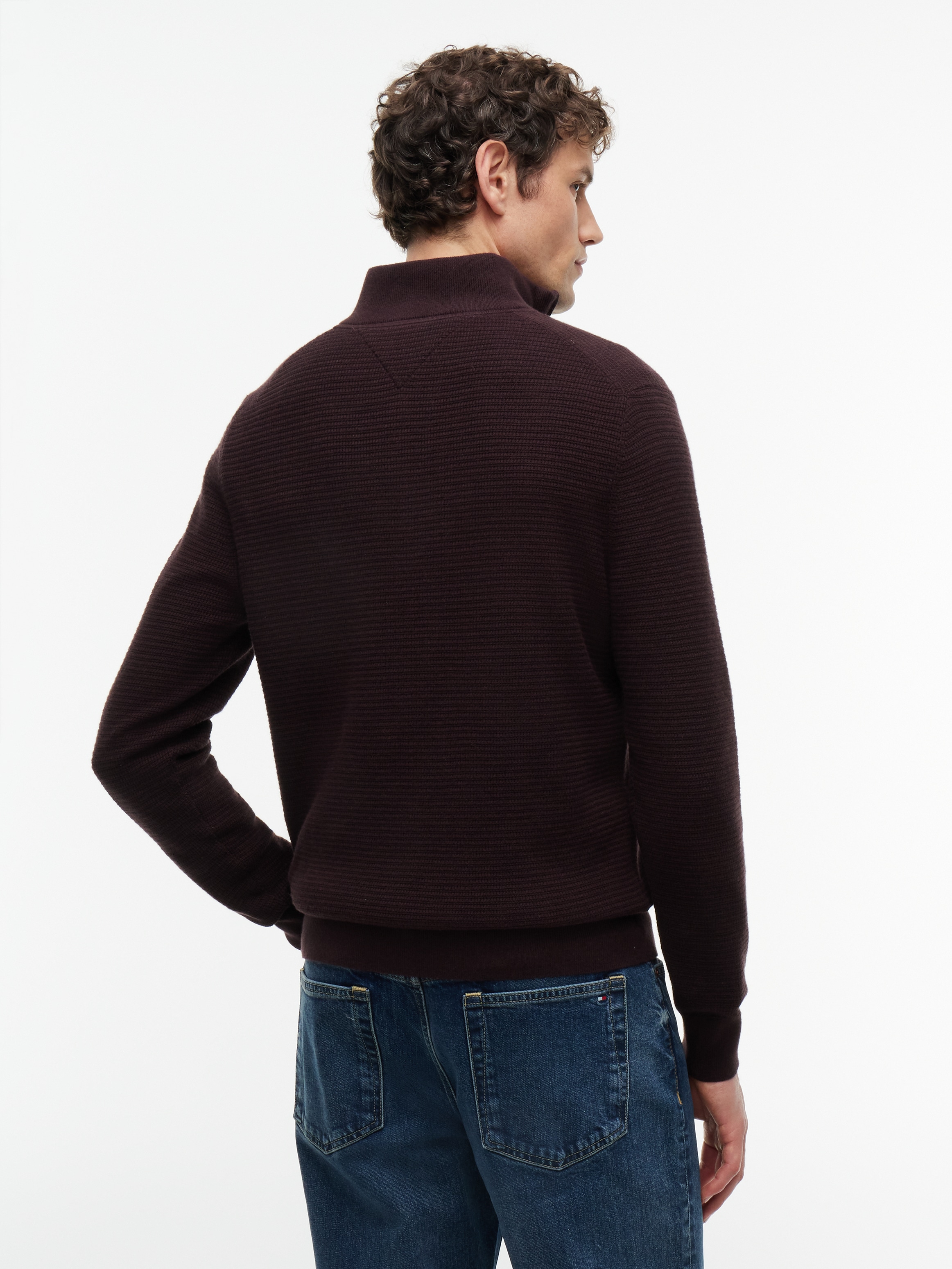Tommy Hilfiger Troyer »PIMA COTTON CASH STRUCTURE ZIP MOCK« mit Kaschmiranteil, Stehkragen mit Reissverschluss