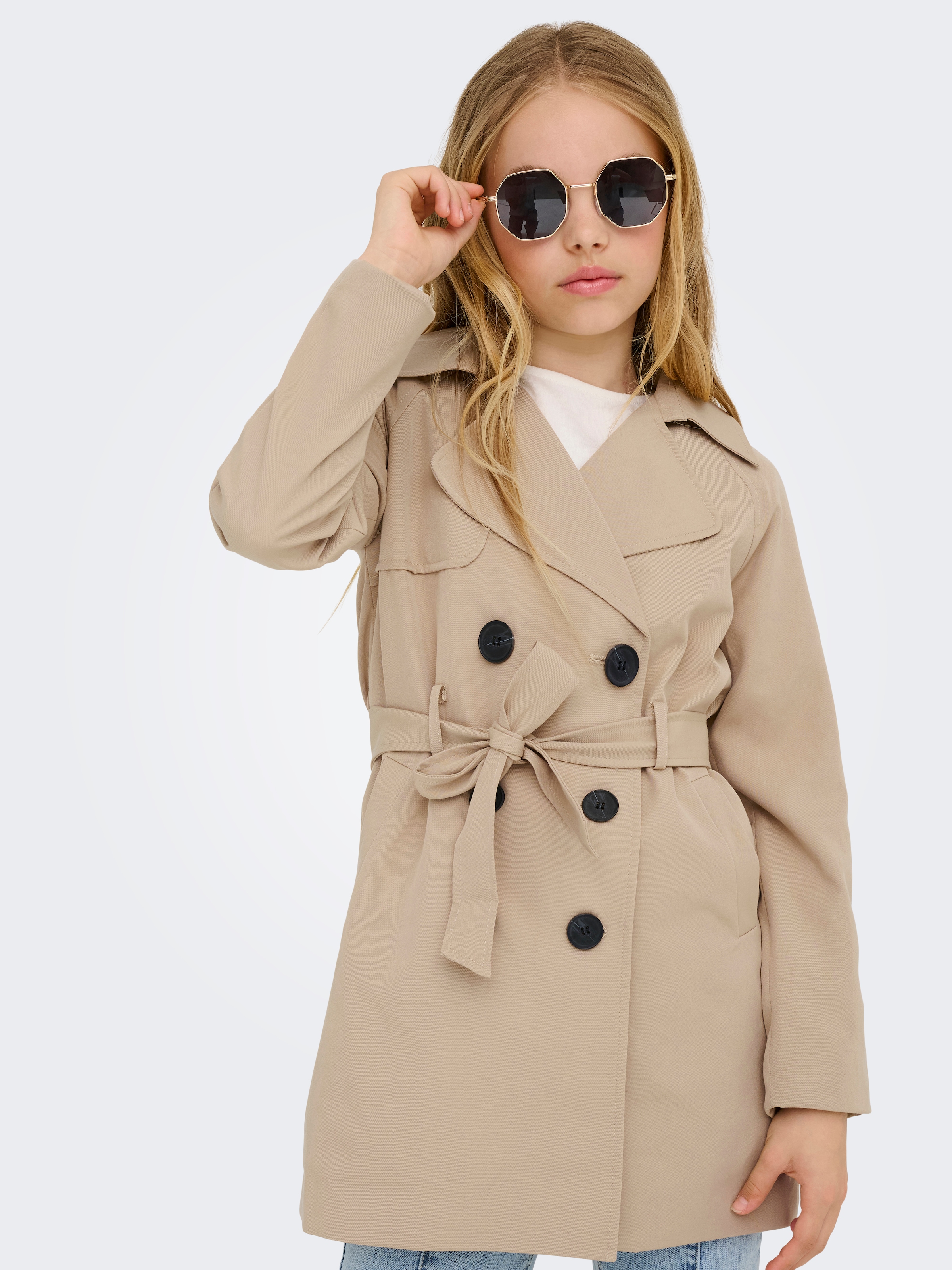 KIDS ONLY Trenchcoat »KOGCHLOE LIFE TRENCHCOAT DB OTW NOOS« mit abnehmbarem Bindegürtel