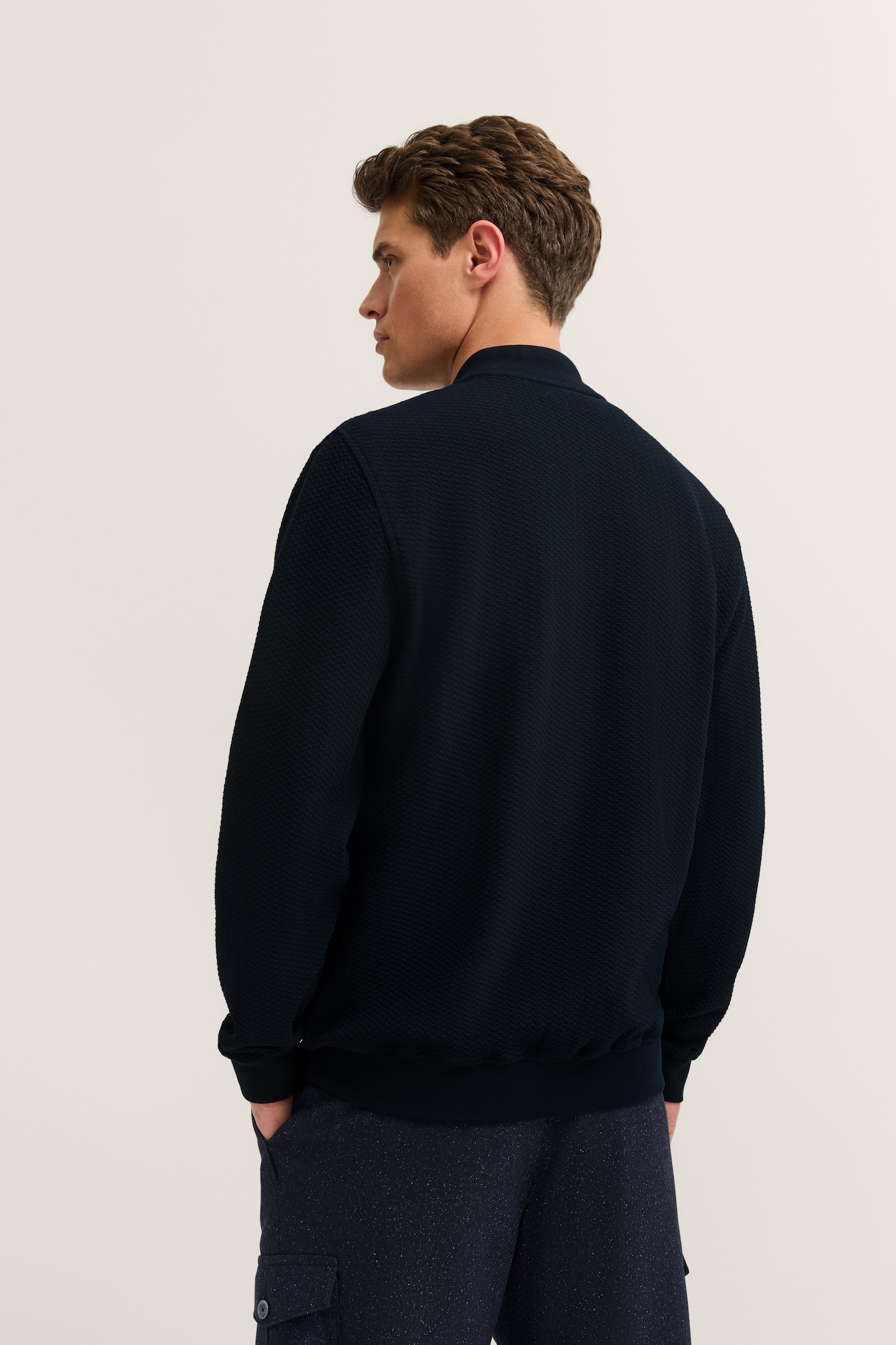 bugatti Veste sweat »Modern Fit« mit Collegekragen und Reissverschluss