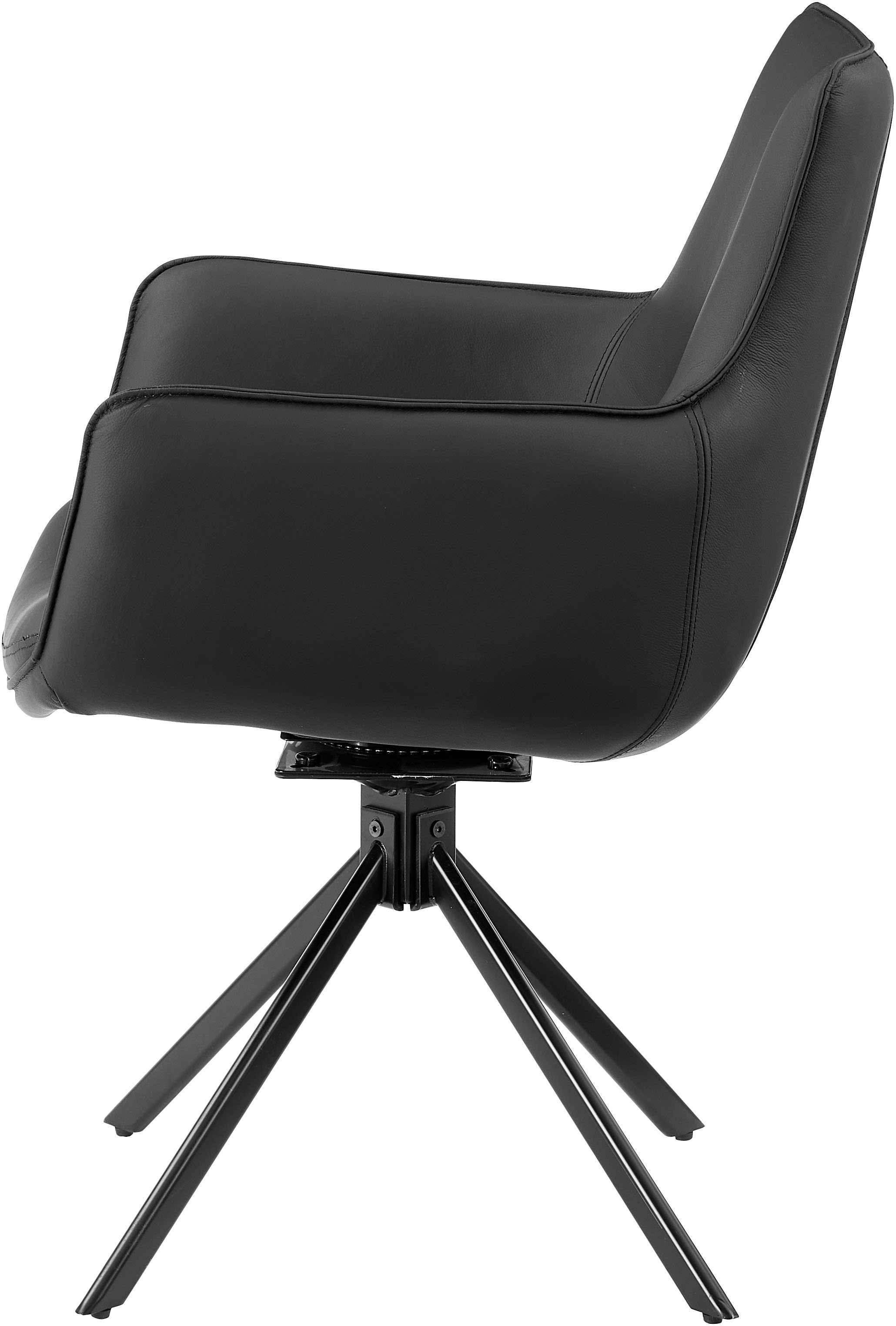 GOODproduct Chaise pivotante (Ensemble) 2 cuisRevêtement en cuir naturel, cadre en fer pivotant à 360°