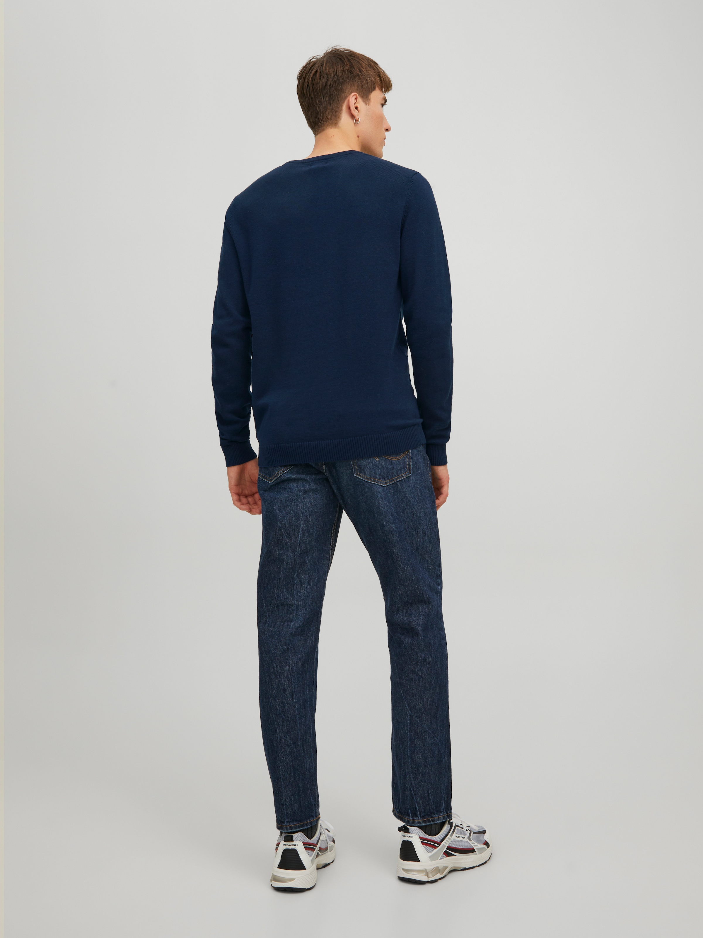 Jack & Jones Rundhalspullover »JJEBASIC mit Rundhals, ideal für Job und Freizeit« unifarben, modisch, slim fit, Baumwolle, Rundhals