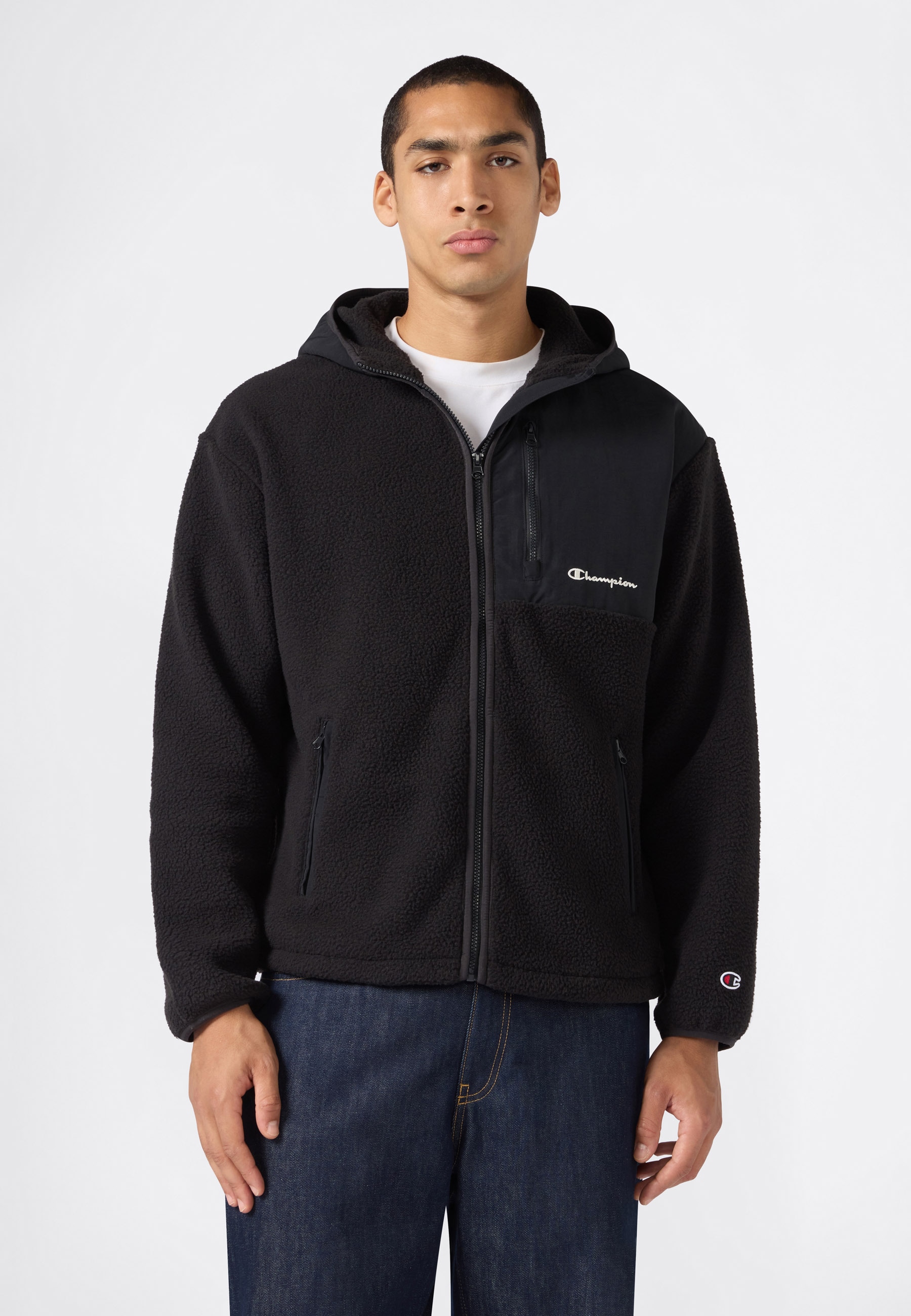 Champion Kapuzensweatjacke »SPORTWEAR ZIP-UP HOODIE Relax Fit Polar« mit Taschen und Logostickereien