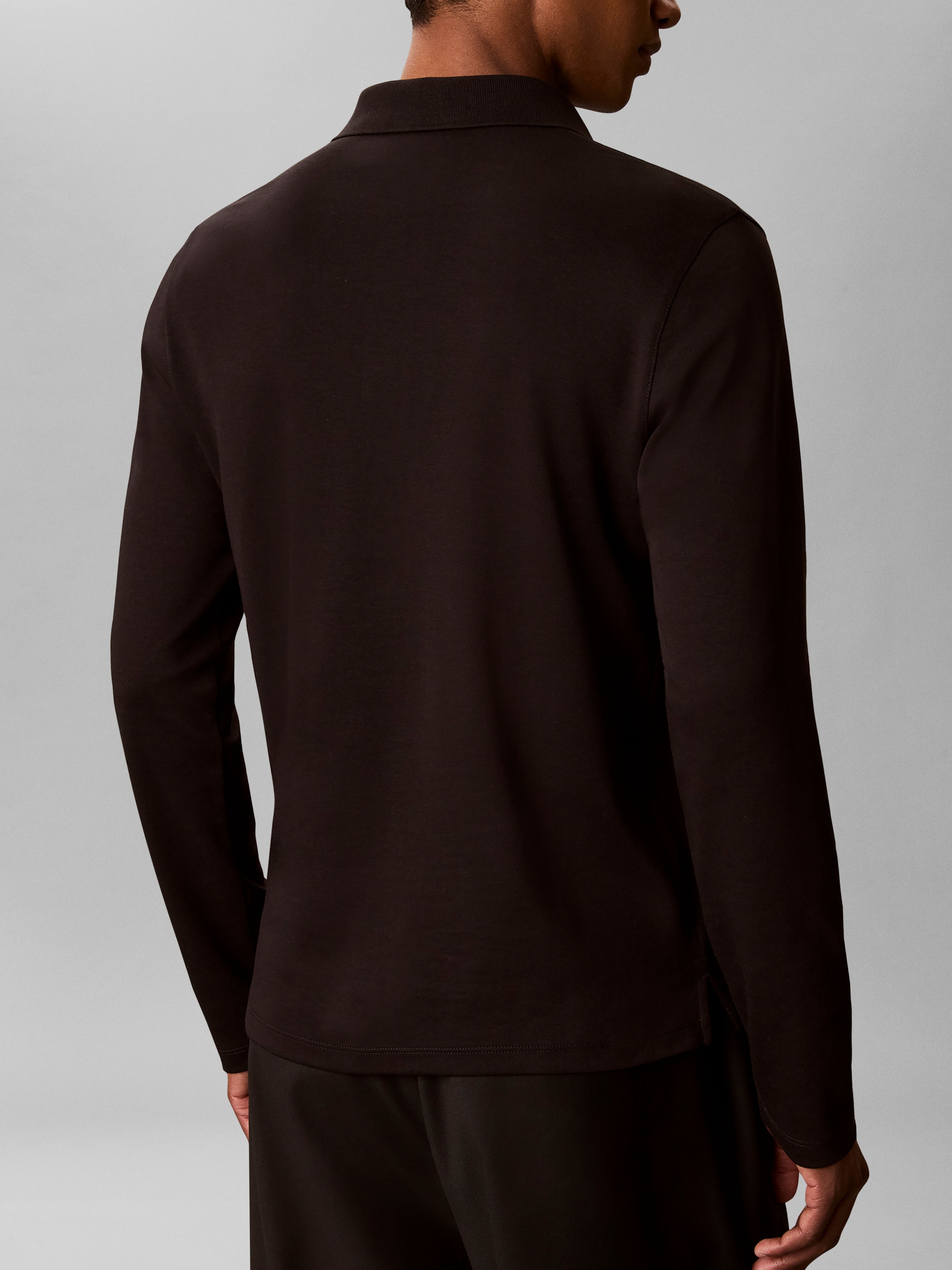 Calvin Klein Polo à manches longues Col polo, coupe slim, coton pur