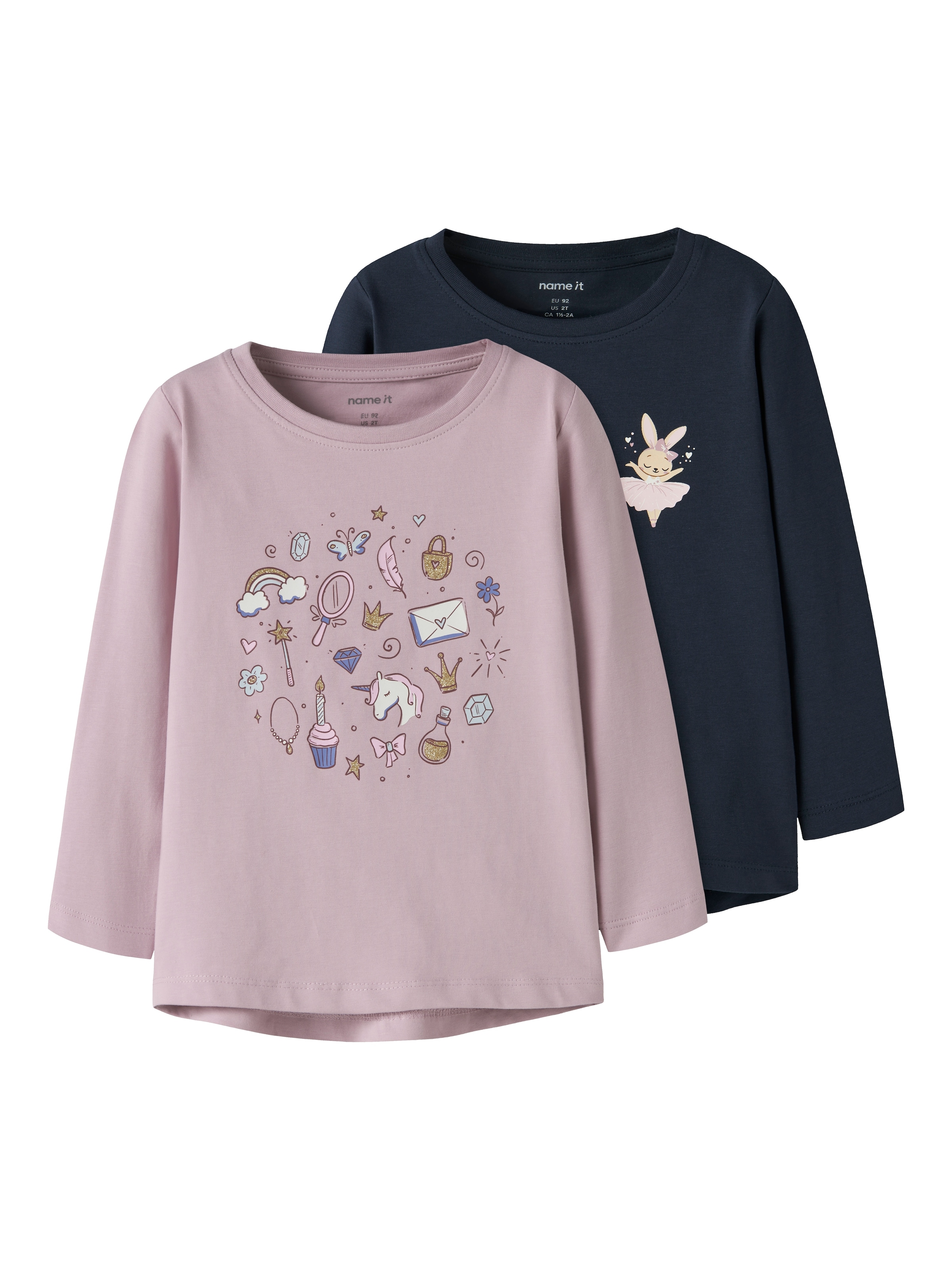 Name It T-shirt à manches longues »NMFVIX 2P  LS TOP« Packung, 2er-Pack, 2 pièces Baumwollmischung, regular fit