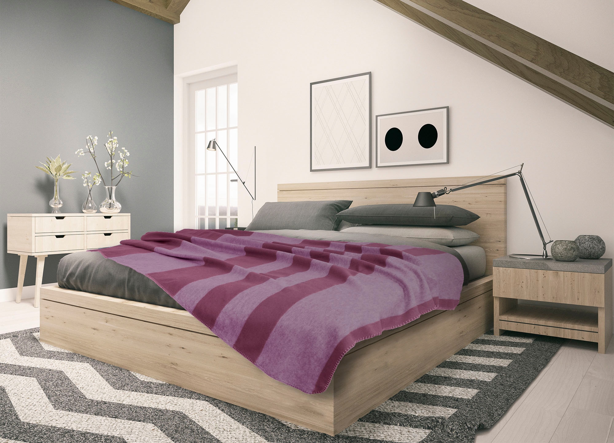 SETEX Couverture d'intérieur »Kuscheldecke« mit Streifen, Kuscheldecke