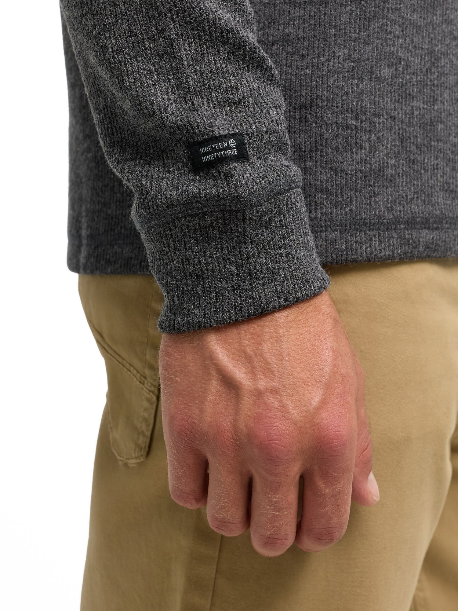 Indicode Sweat-shirt »INDorburn Grandad«, Materialmix, regular fit

