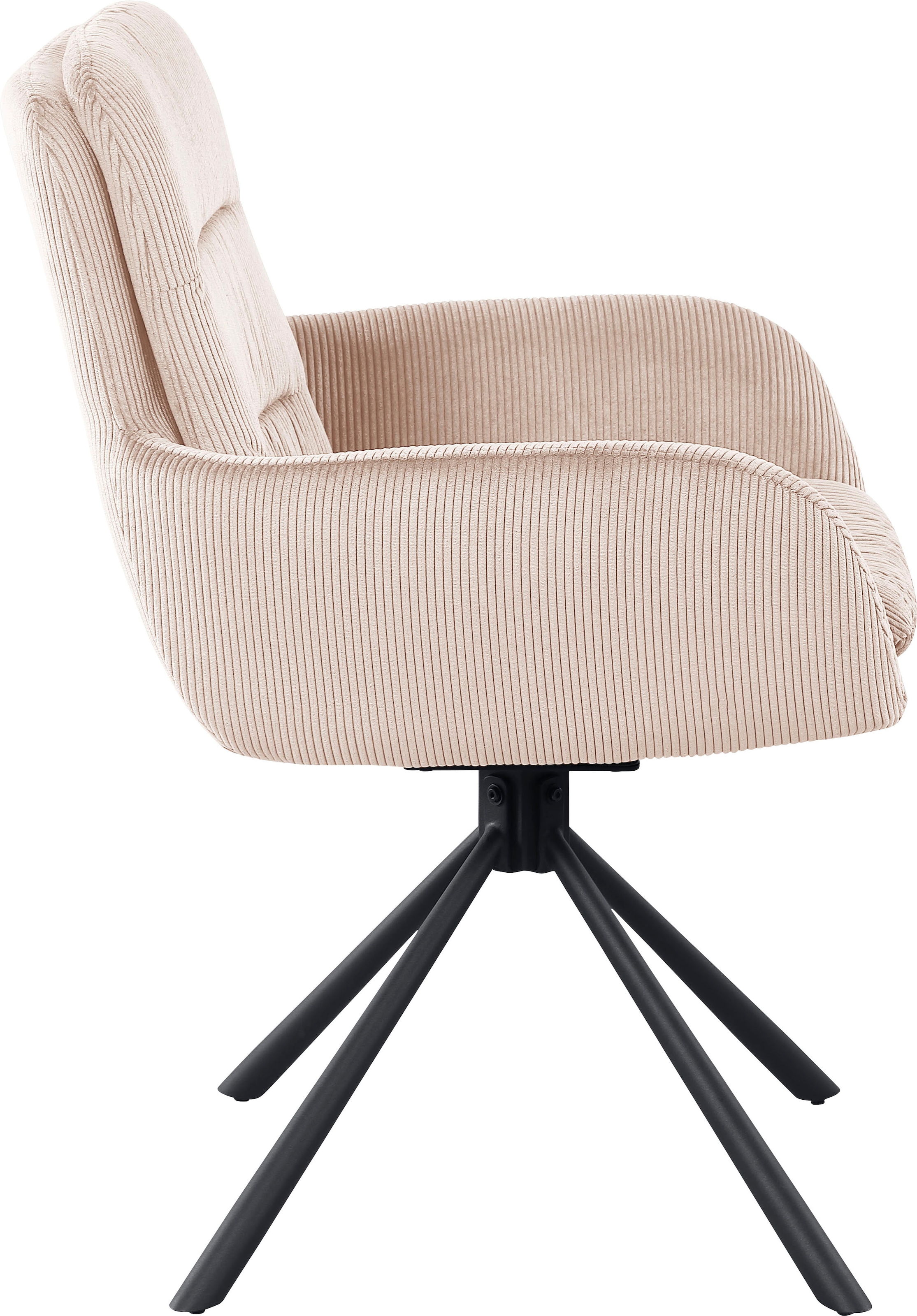 SalesFever Chaise de salle à manger »Pizzo Eleganter Armlehnstuhl« () 1 cuisfauteuil de salle à manger en velours côtelé avec rotation 360°