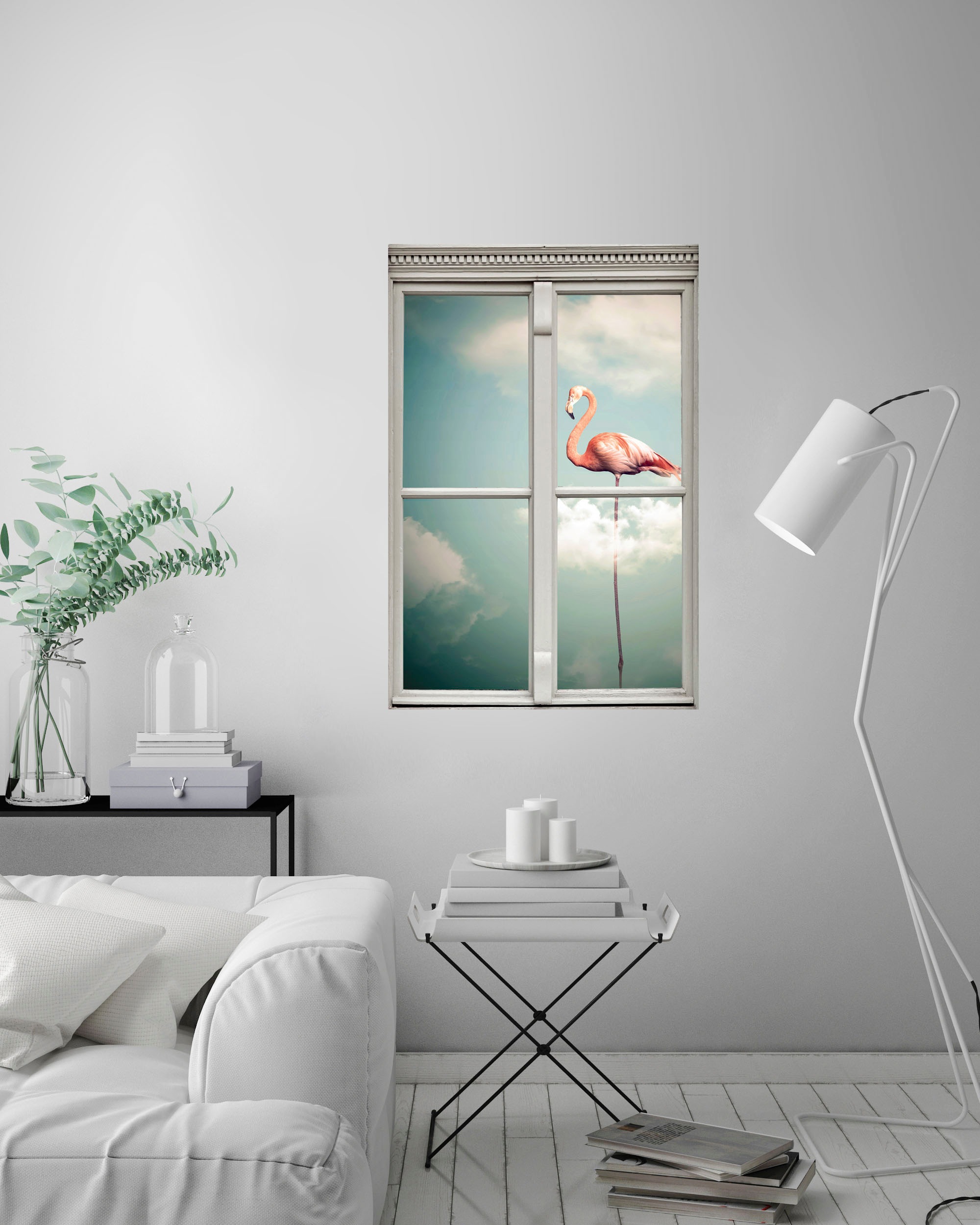 queence Wandsticker »Flamingo« Wandsticker, Wandbild, selbstklebend, 3D, Fenster