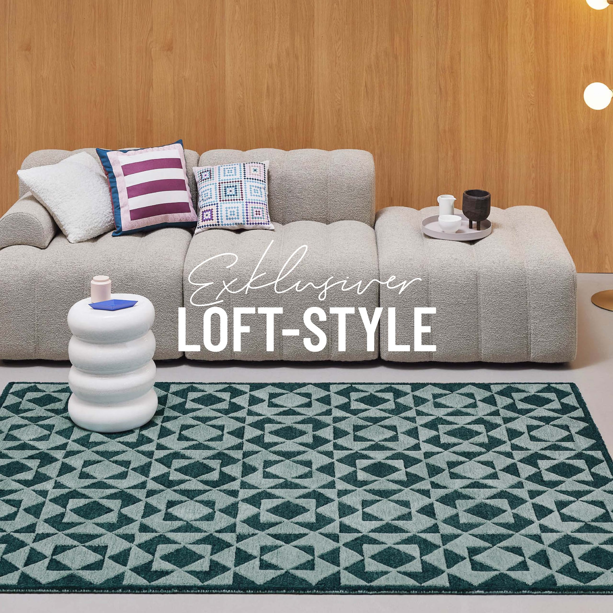 Wecon home Tapis »Downtown« Rectangulaire 10 mm Höhe handgefertigt, pflegeleicht, Fasermix, Wohnzimmer, Schlafzimmer