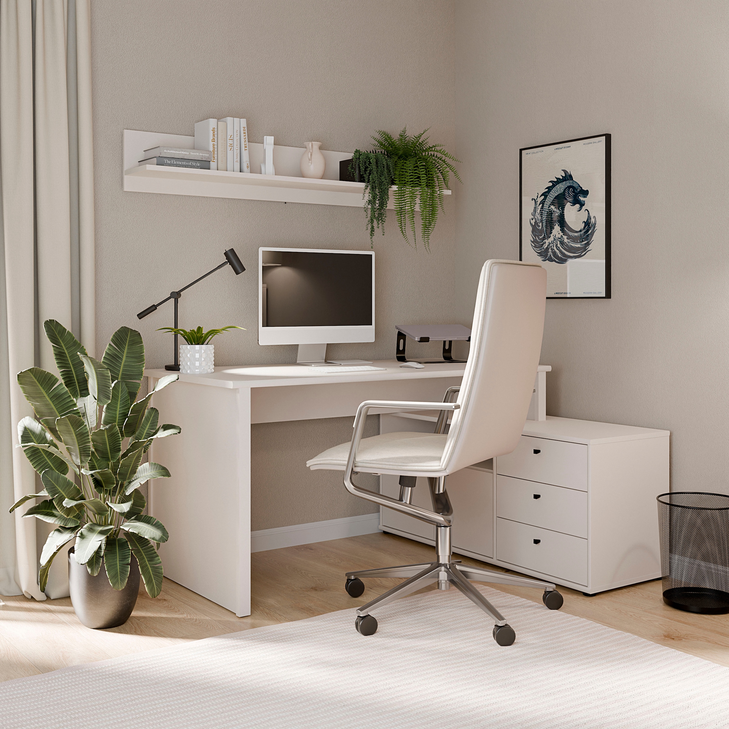 FORTE Bureau d'angle »Tempra« beaucoup de rangement, largeur 151 cm
