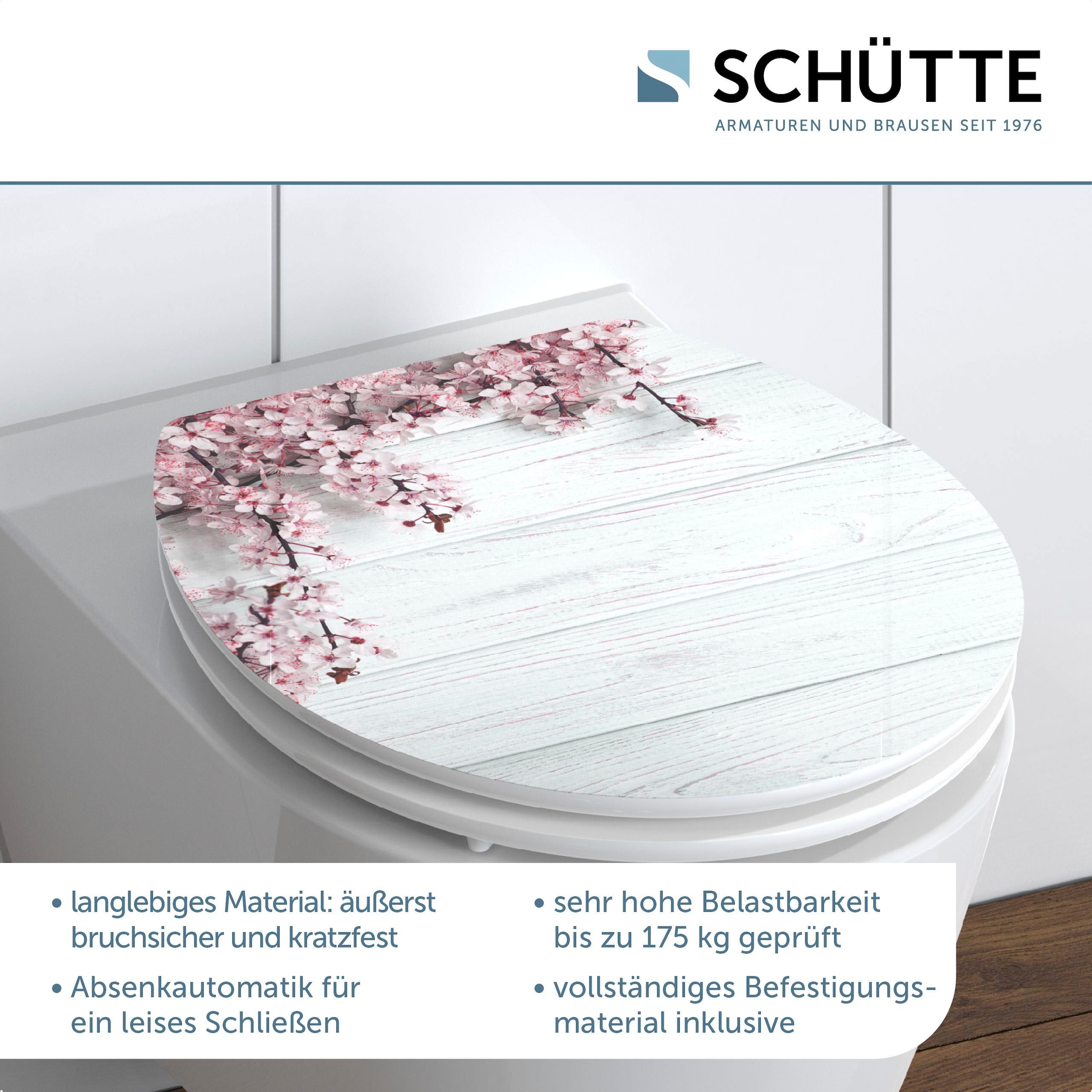 Schütte WC-Sitz »Flowers&Wood« High Gloss mit MDF Holzkern, mit Absenkautomatik