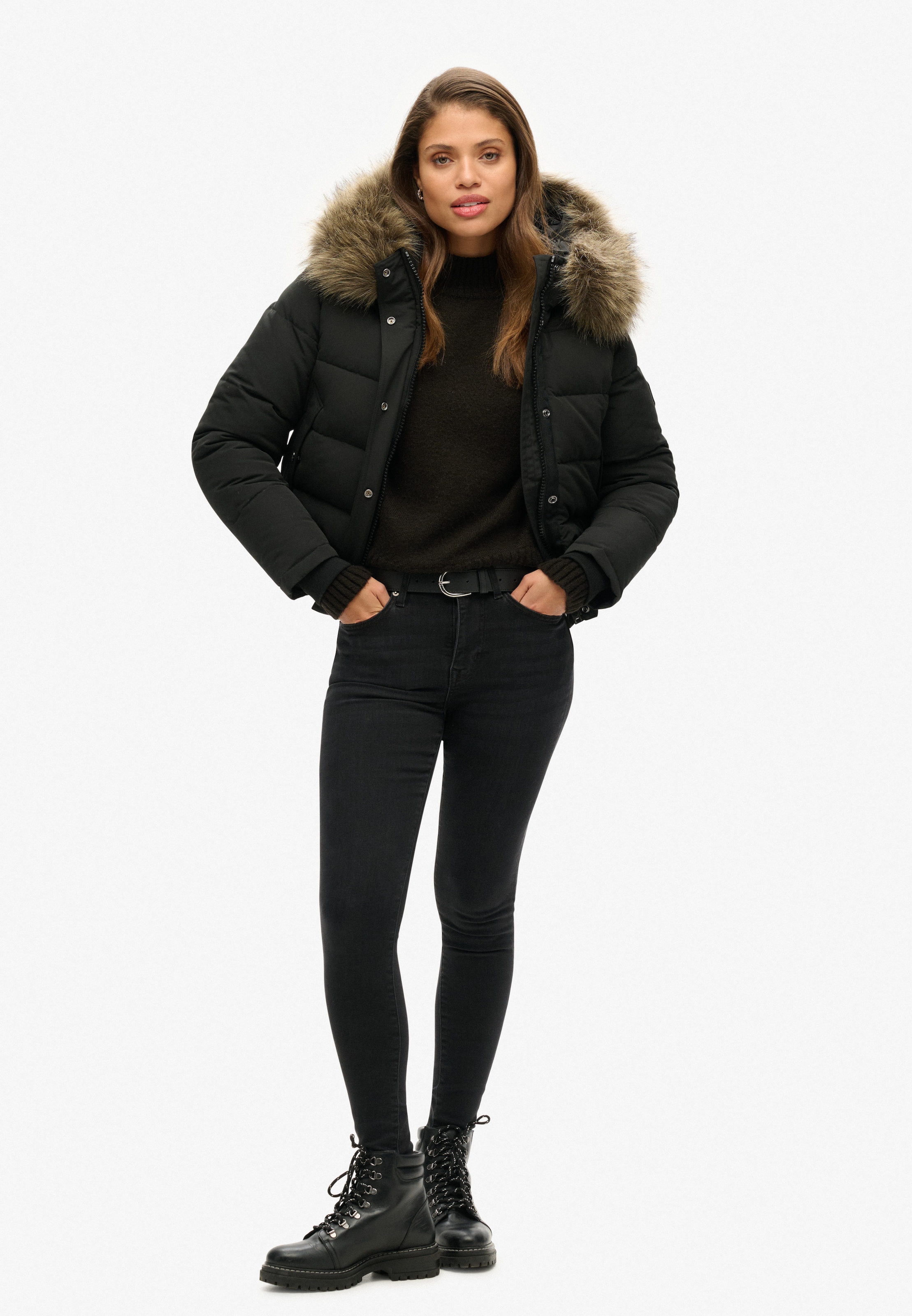 Superdry Steppjacke »EVEREST HOODED BOMBER JKT« mit Kapuze