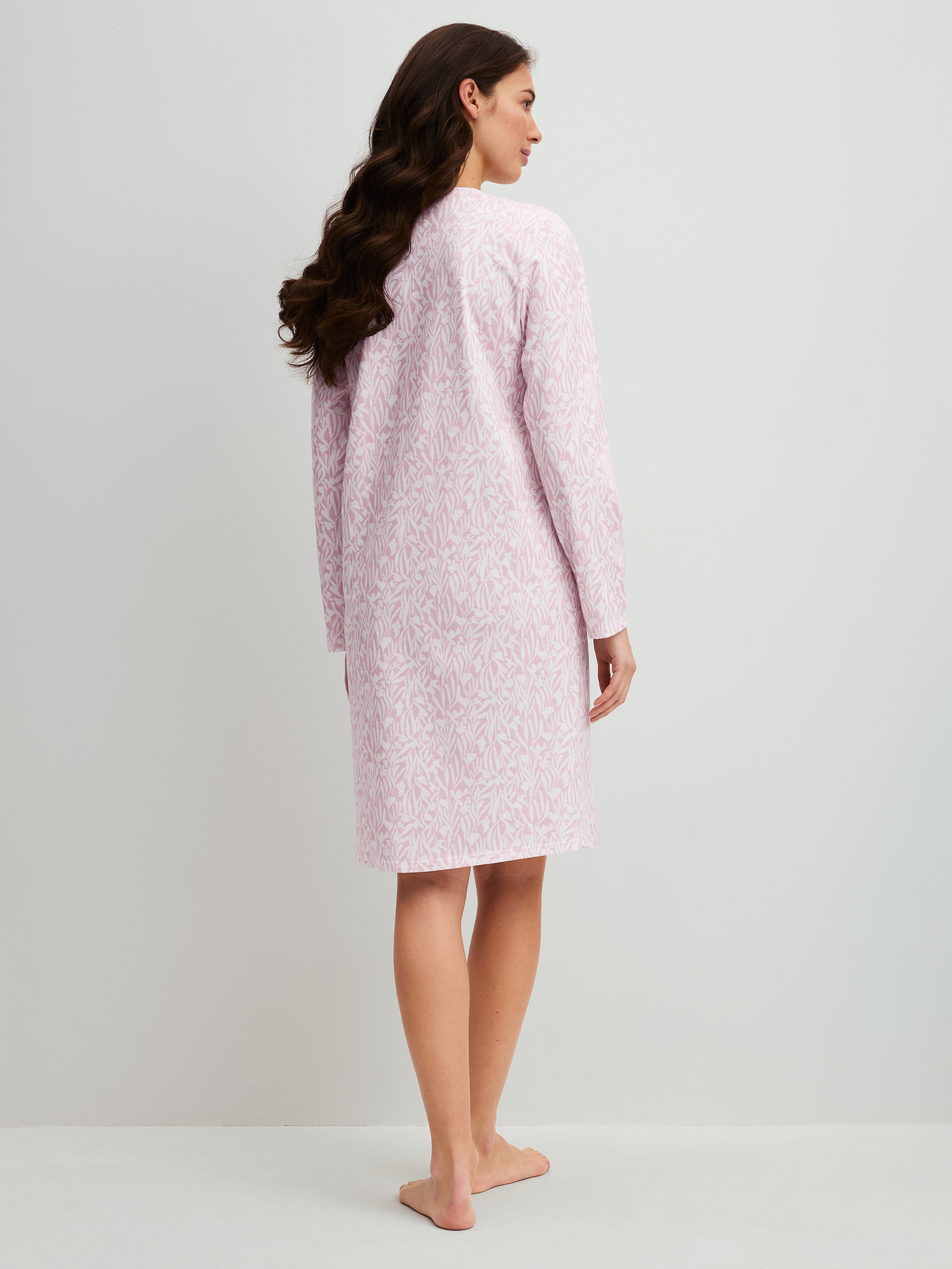 CALIDA Chemise de nuit »Blooming Nights« Sans poches Imprimé intégral, coton pur, manches longues, respirant, doux