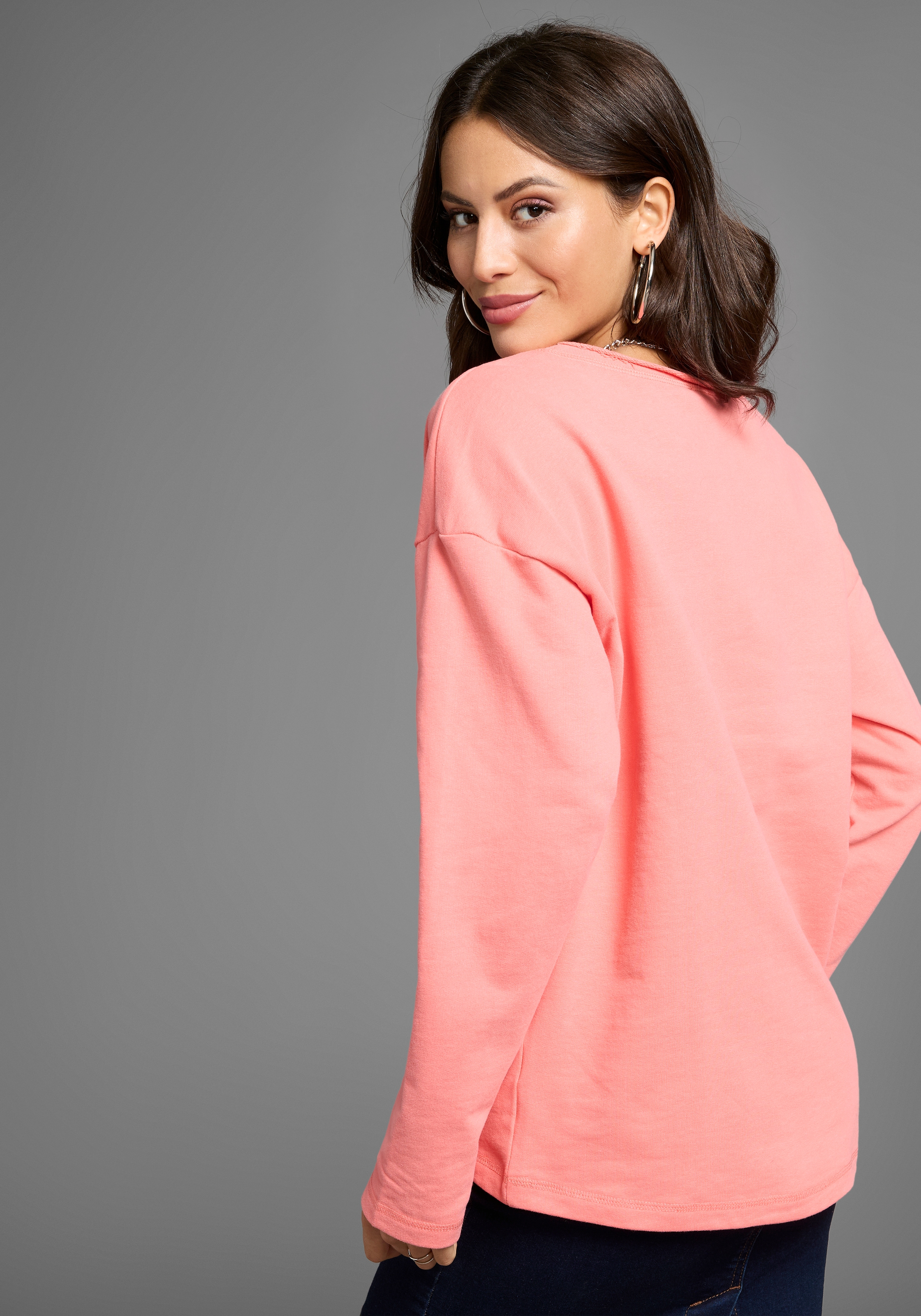 Laura Scott Longsweatshirt , mit Fransenkante

