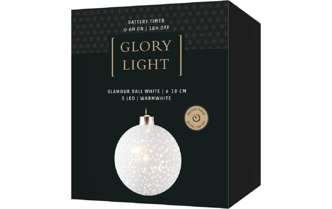 STT Lumière décorative LED »Hänger Glamour Ball S, Ø 10 cm, Weiss« blanc chaud