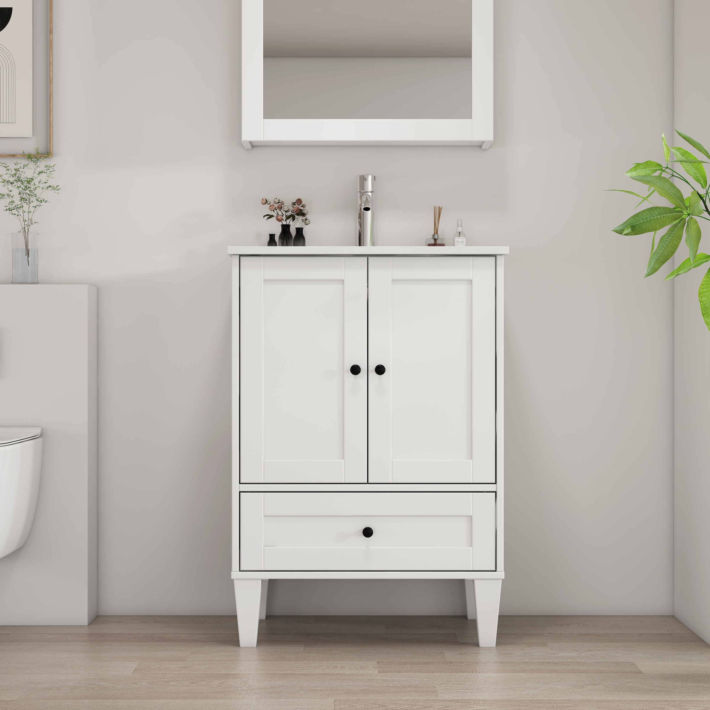 welltime Waschtisch »Amsterdam« Badmöbel inkl. Keramikwaschbecken, in verschiedenen Breiten erhältlich