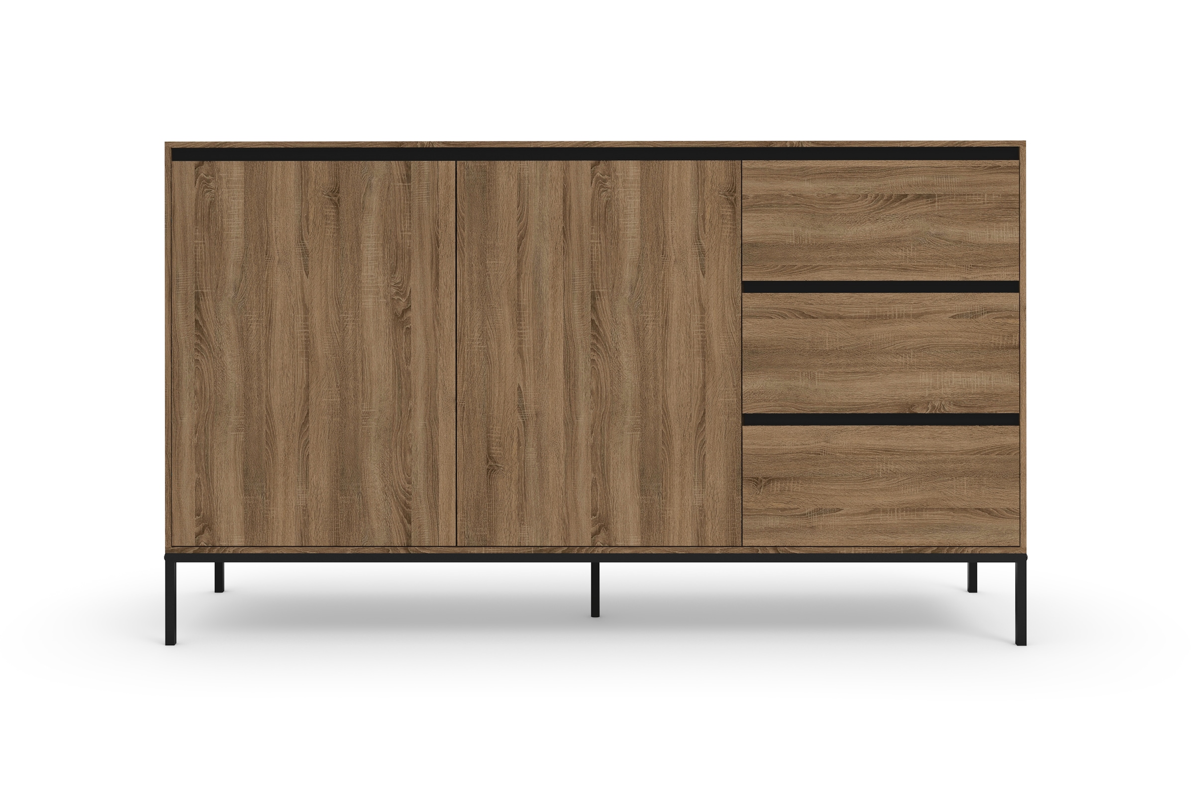 GOODproduct Sideboard »Bari« Kommode mit 2 Türen und 3 Schubkästen, Breite 140 cm