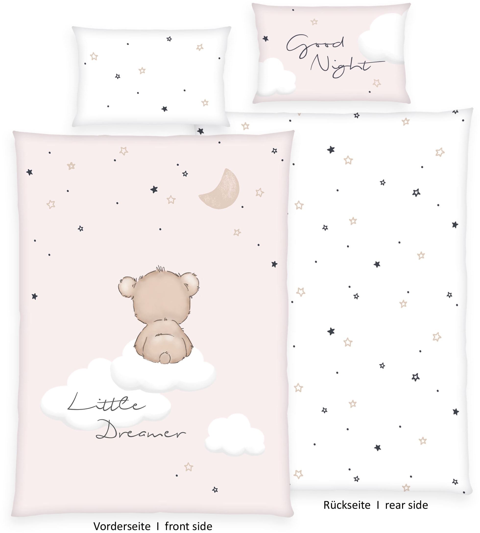 Baby Best Linge de lit pour bébé »babybest Little Dreamer« 2 cuis Parure de lit réversible