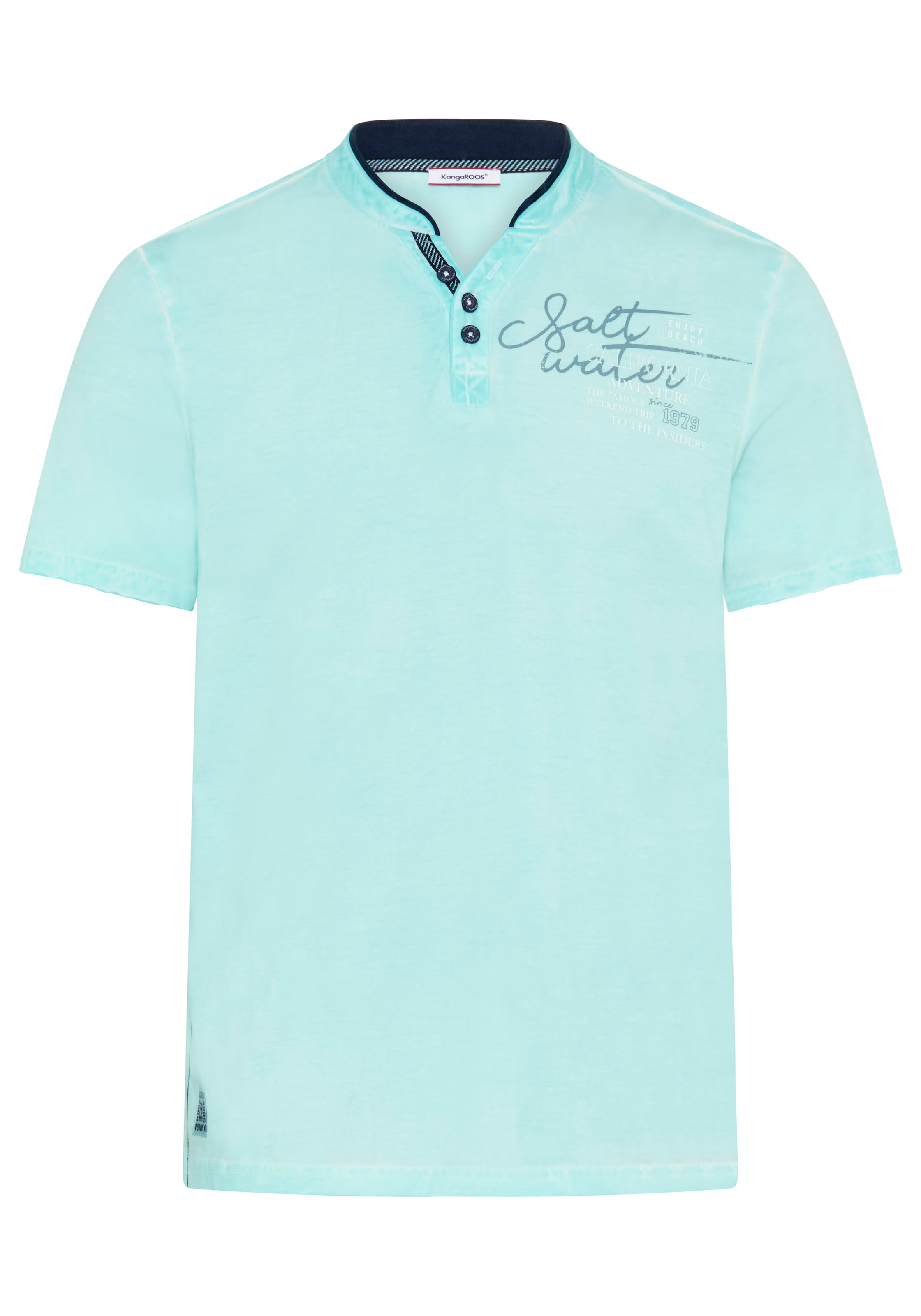 KangaROOS T-shirt Henleys schmaler Schnitt, Halbarm, mit V-Ausschnitt und Knopfleiste