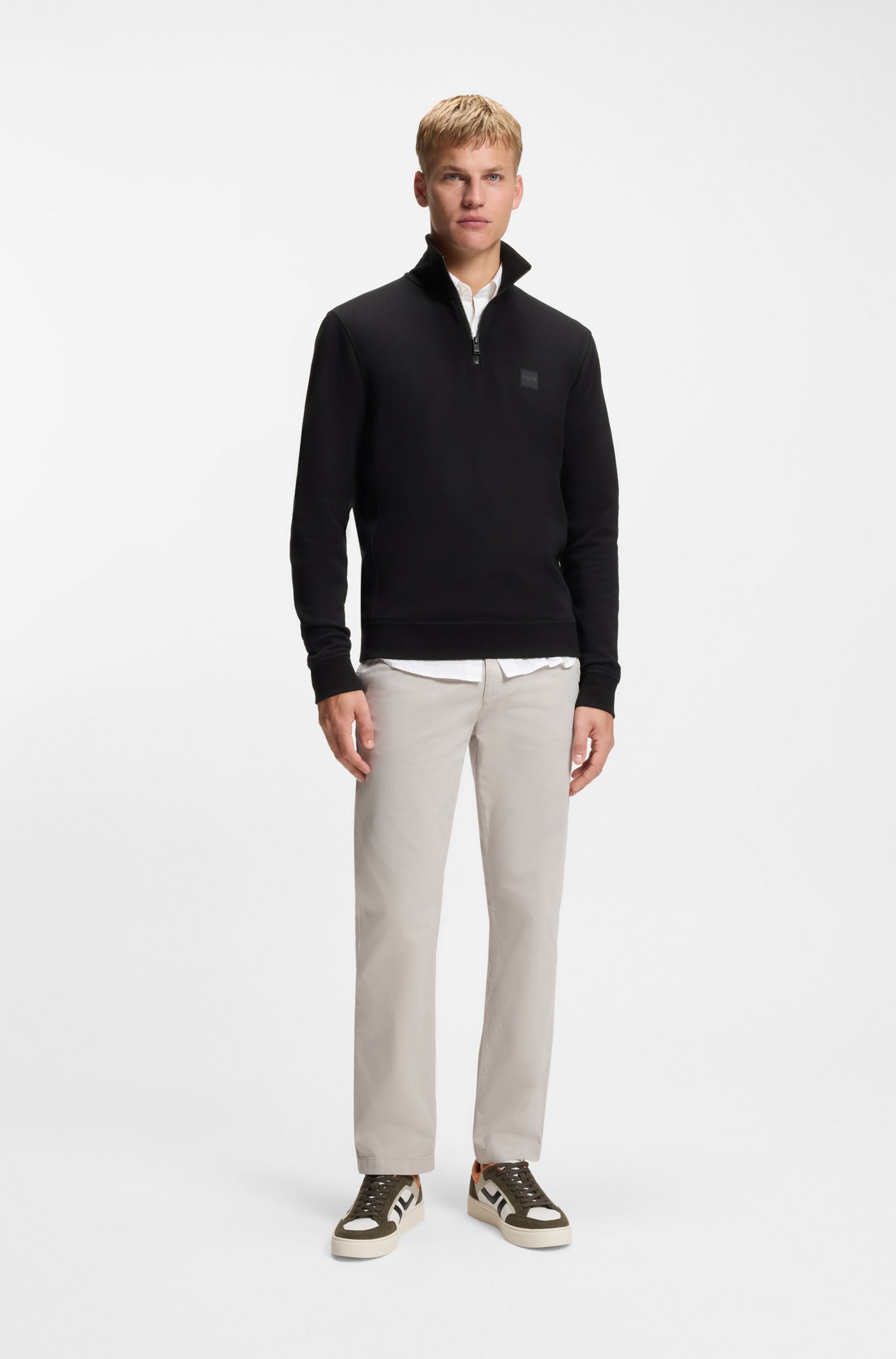 BOSS ORANGE Sweatshirt »Zetrust«, 1 Stk. Troyerkragen mit Reissverschluss, Regular Fit, BOSS-Label
