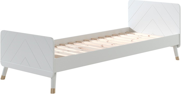 Vipack Jugendbett »Billy, Einzelbett 90/200, inkl. Rolllattenrost, modernes Design« B/H/T ca. 203,6x73,5x95cm, Profil-Optik in Kopf- und Fussteil,  universell einsetzbar, verschiedene Farben zur Wahl