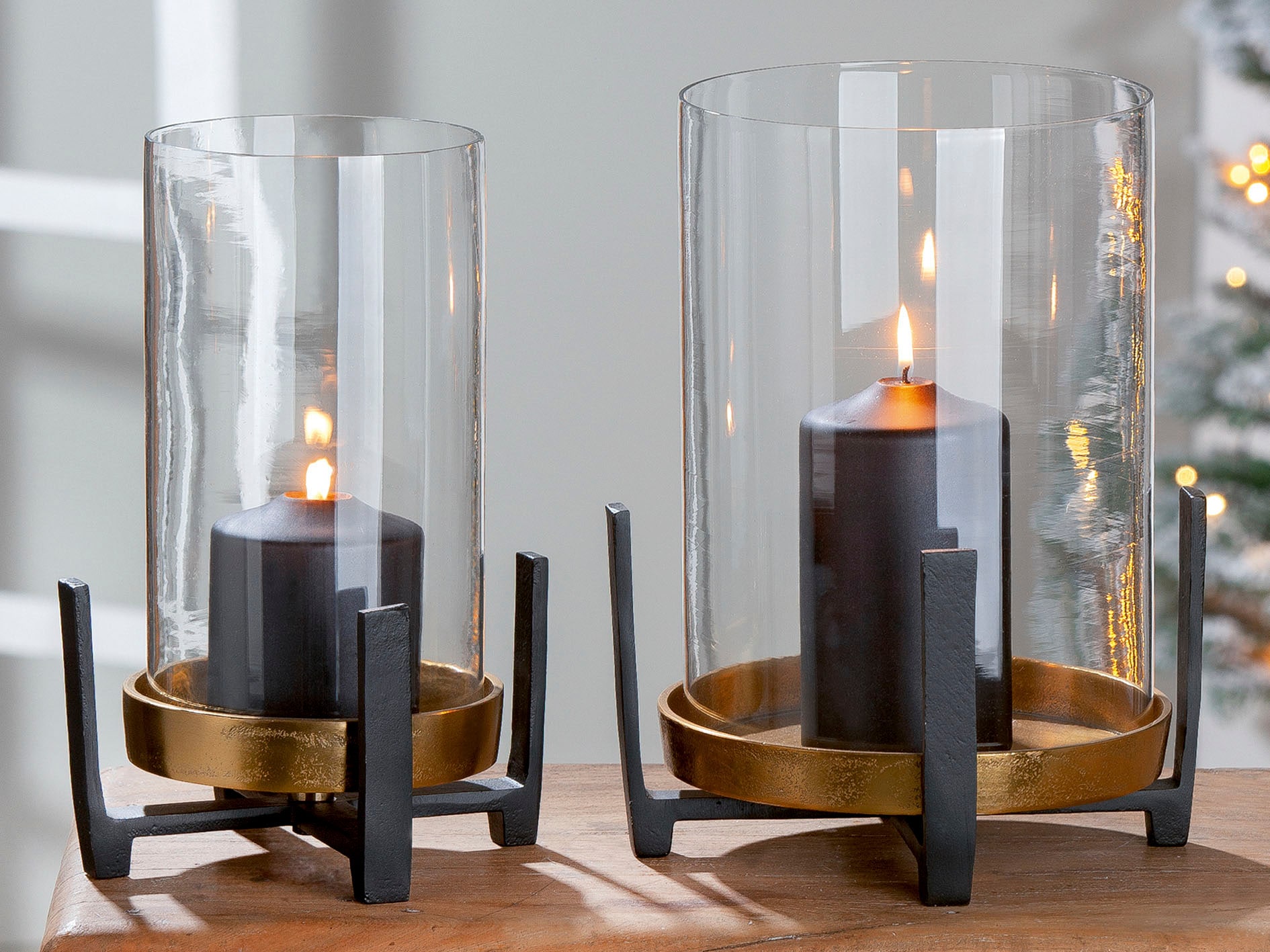 GILDE Windlicht »Nuro« aus Aluminium, mit Glaseinsatz