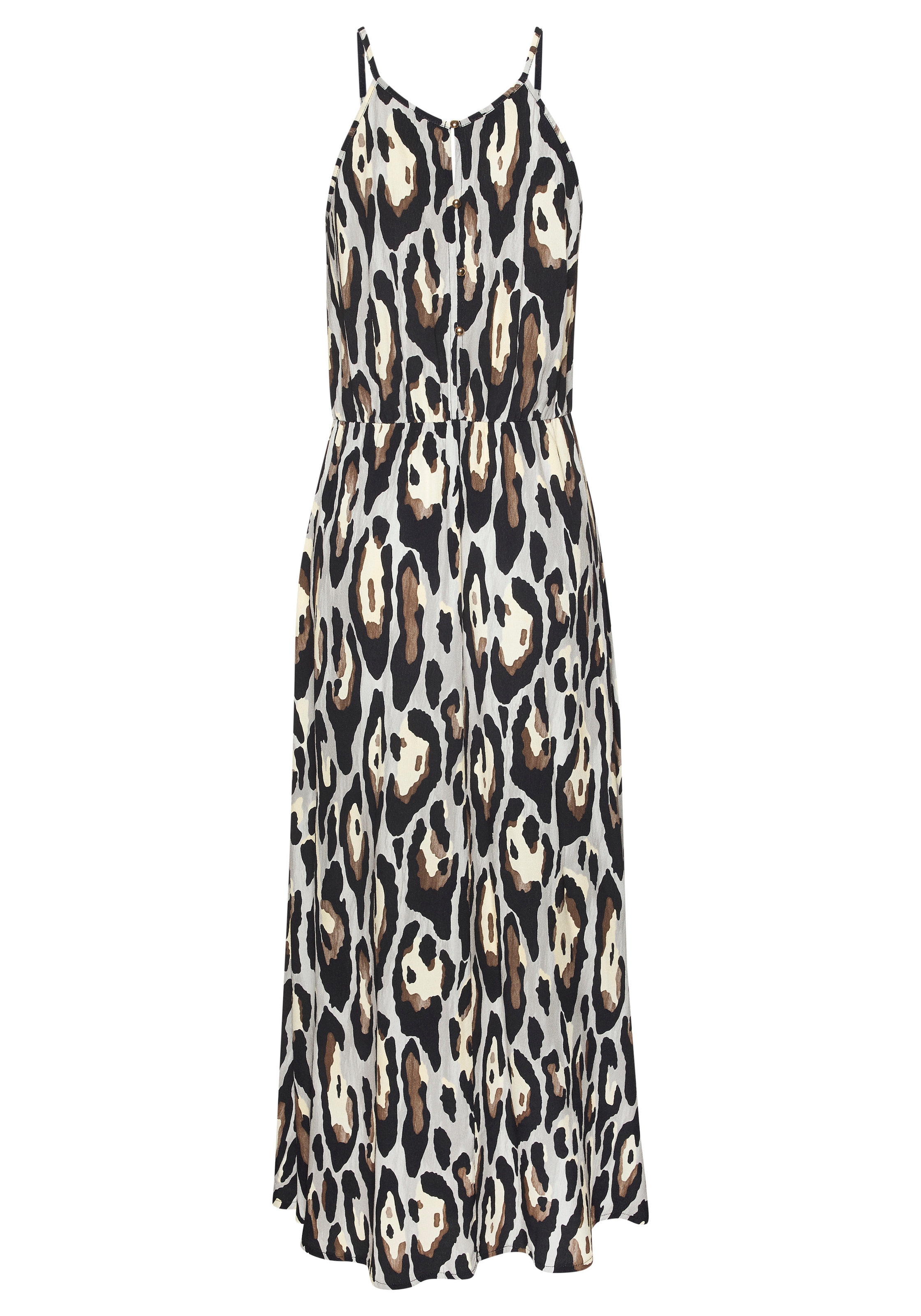 LASCANA Maxikleid aus gewebter Viskose im Alloverprint, luftiges Sommerkleid
