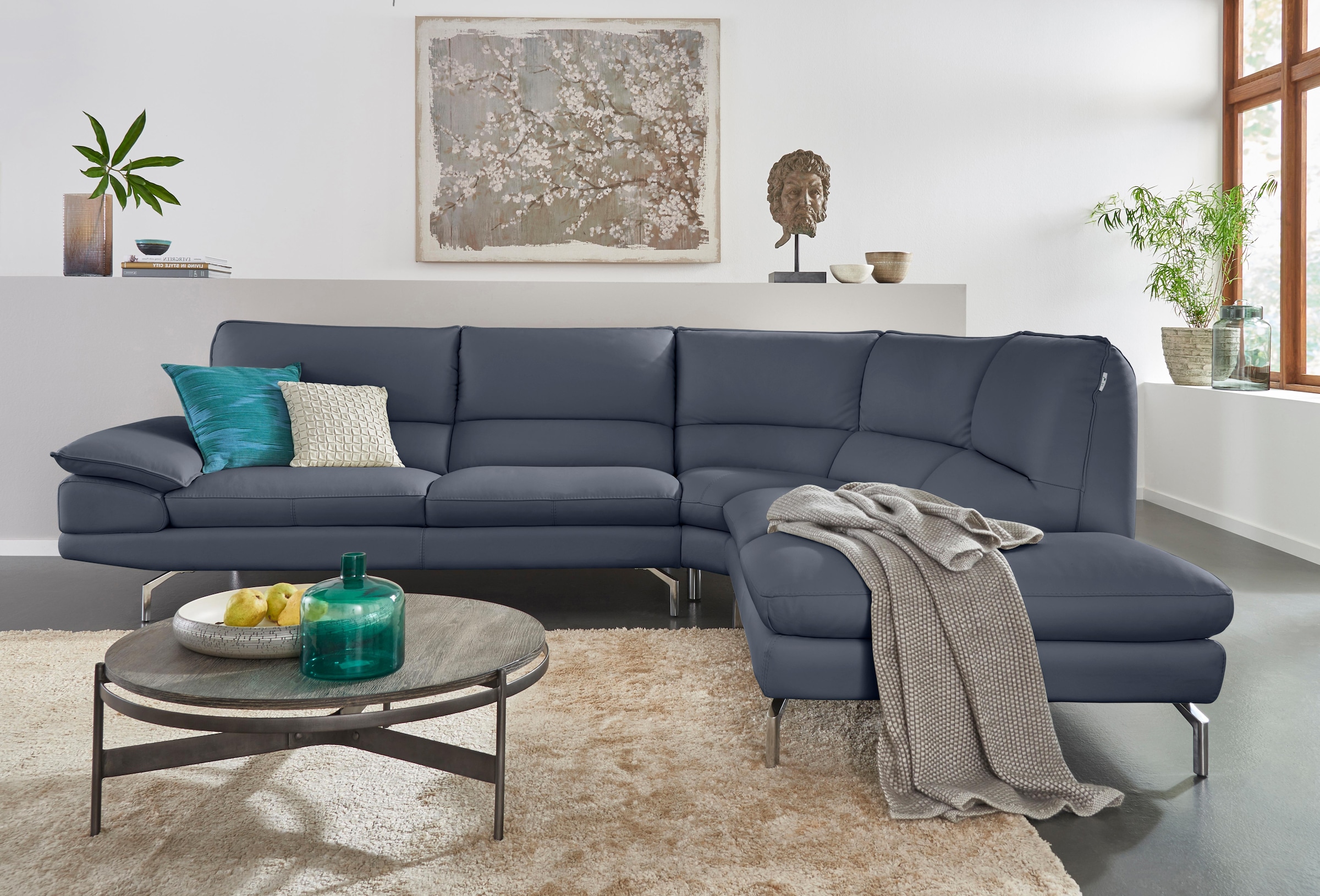 CALIA ITALIA Canapé d'angle »Dave, italienisches Designsofa L-Form, erstklassiger Sitzkomfort« Ottomane wahlweise links oder rechts, in zwei tollen Lederqualitäten