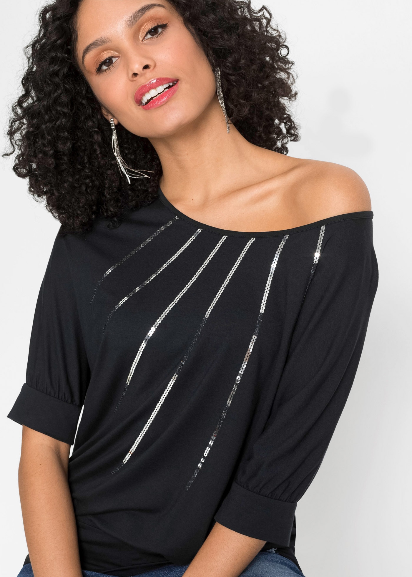 bonprix T-Shirt »Shirt aus fliessendem Viskose-Mix«, Shirt aus fliessendem Viskose-Mix
