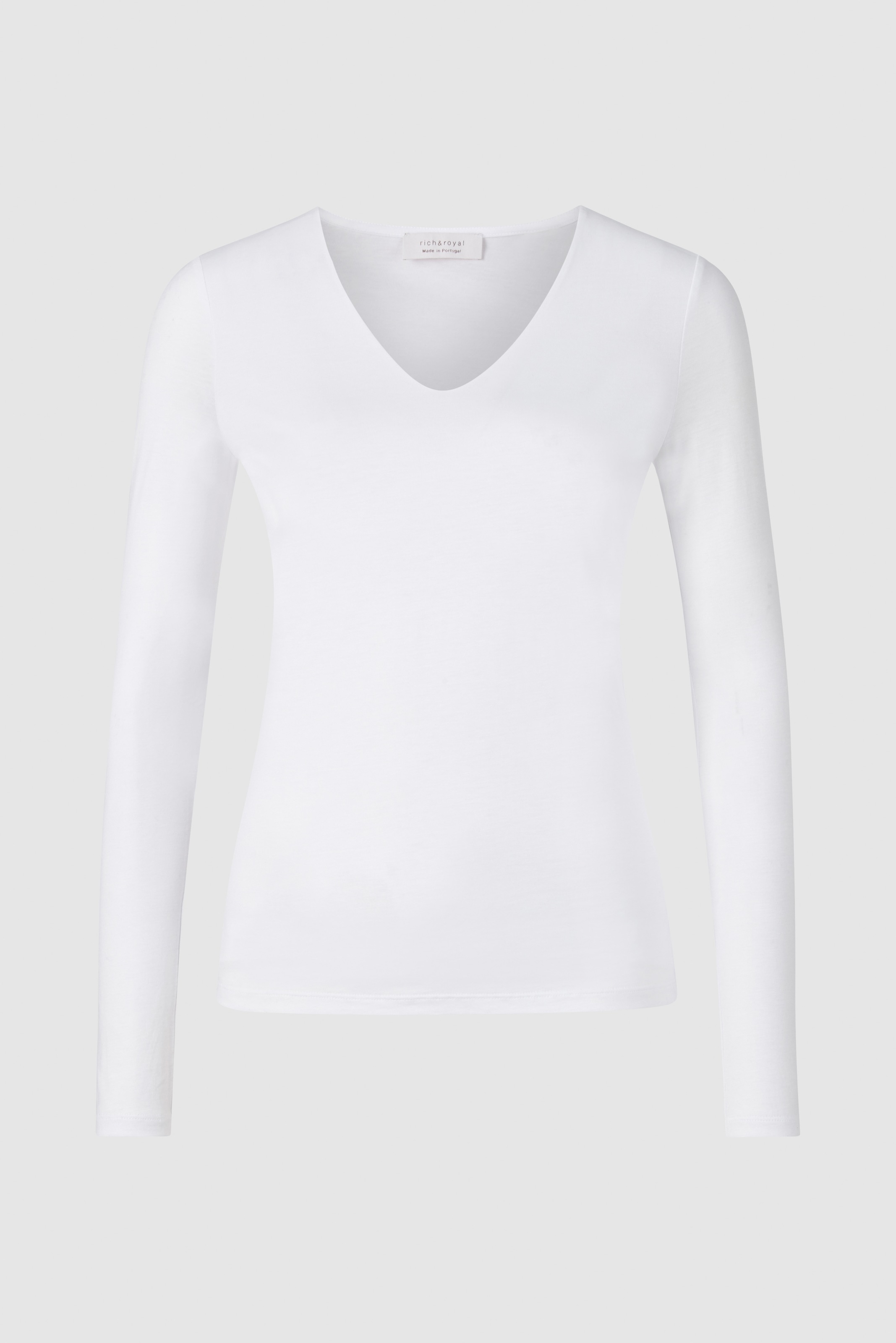 RICHROYAL Langarmshirt mit femininen V-Neck