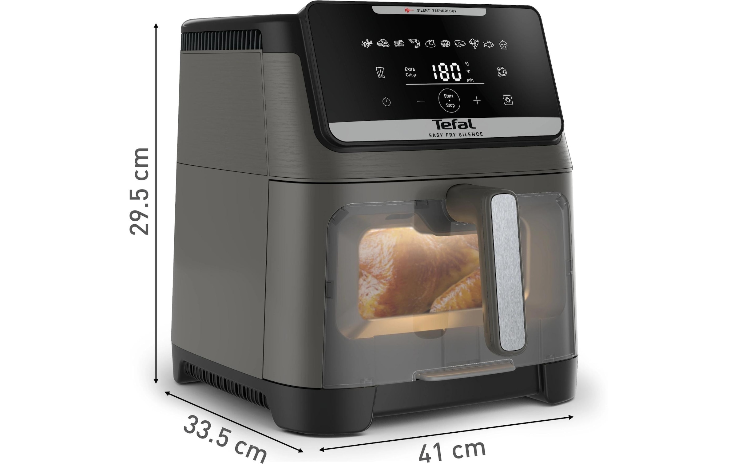 Tefal Heissluftfritteuse »Easy Fry Silence XXL« 1800 W 10 Programme, Sichtfenster, Rezepte in der My Tefal App, EY846H