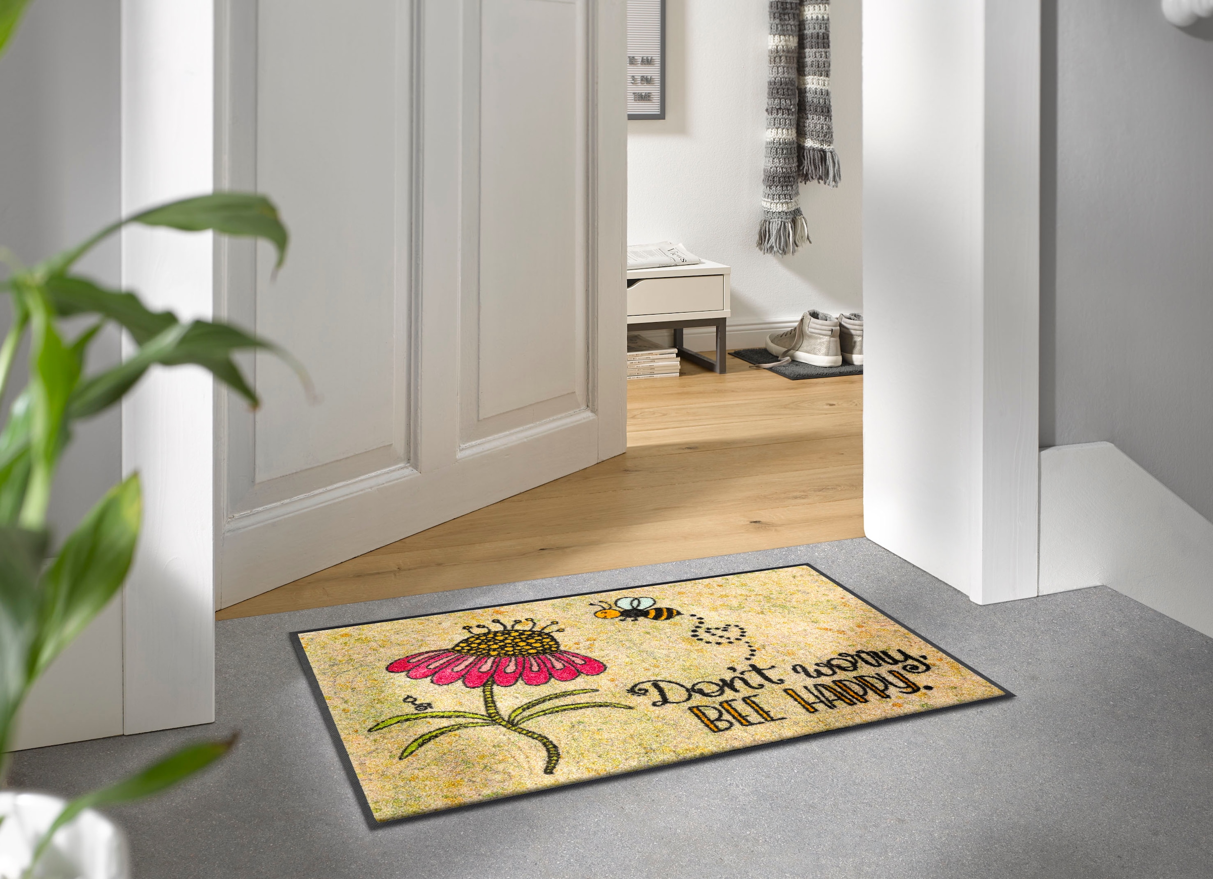 wash+dry by Kleen-Tex Fussmatte »Bee Happy« rechteckig