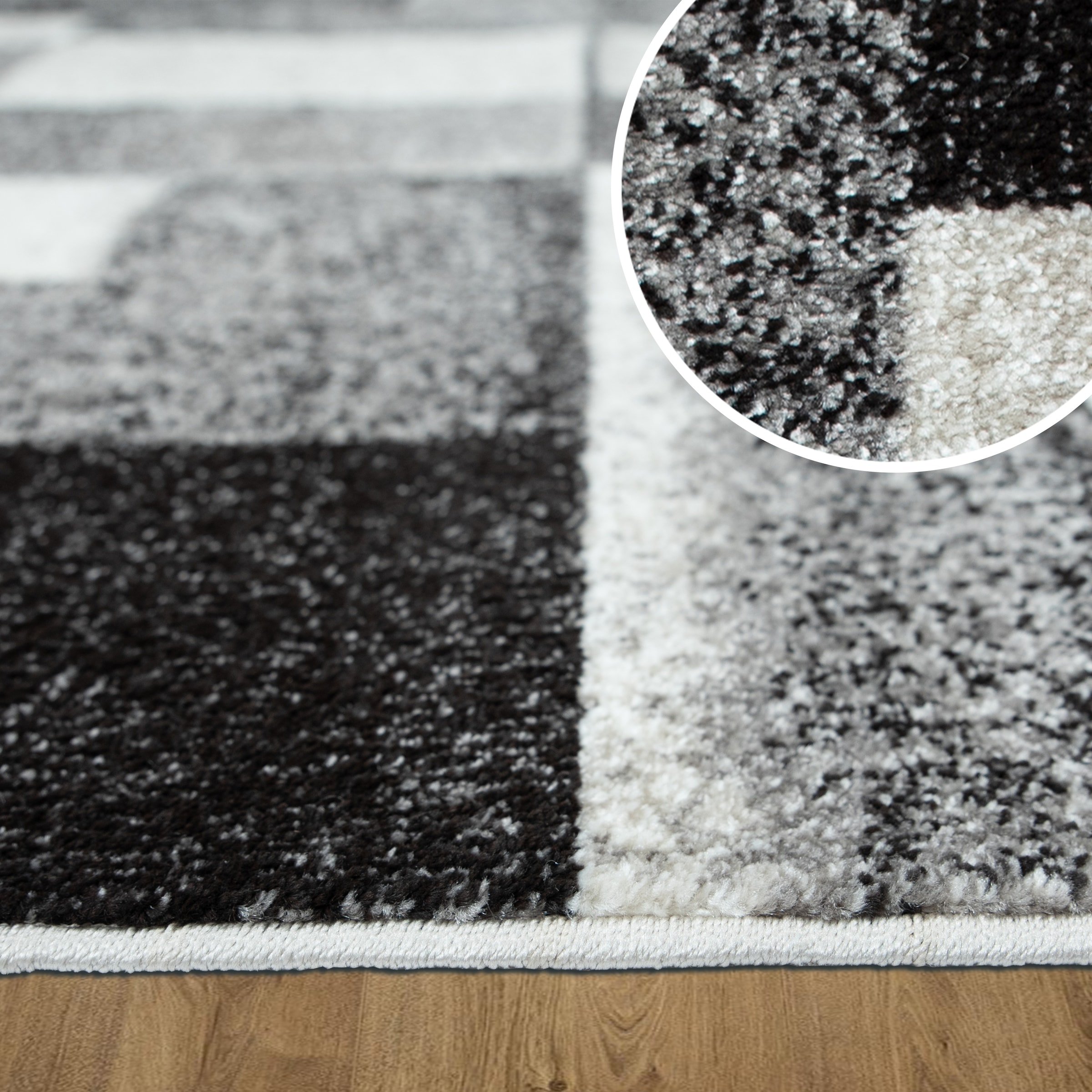 GOODproduct Tapis »Corine« Rectangulaire 9 mm Höhe mit besonders weichem Flor, Kurzflor, modernes Karo-Design,