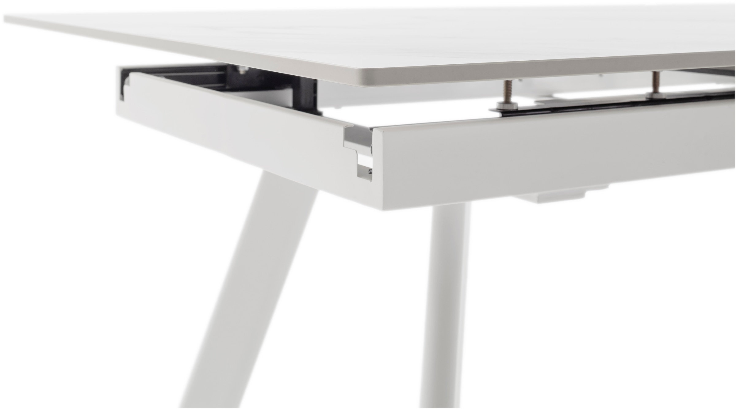MCA furniture Esstisch »PARENZO Auzugtisch 140-180 cm weiss marmoriert - bis 8 Personen« 1 Stk. tlg. Keramik, Metall weiss, Synchronauszug, ausziehbar, 6-8 Personen