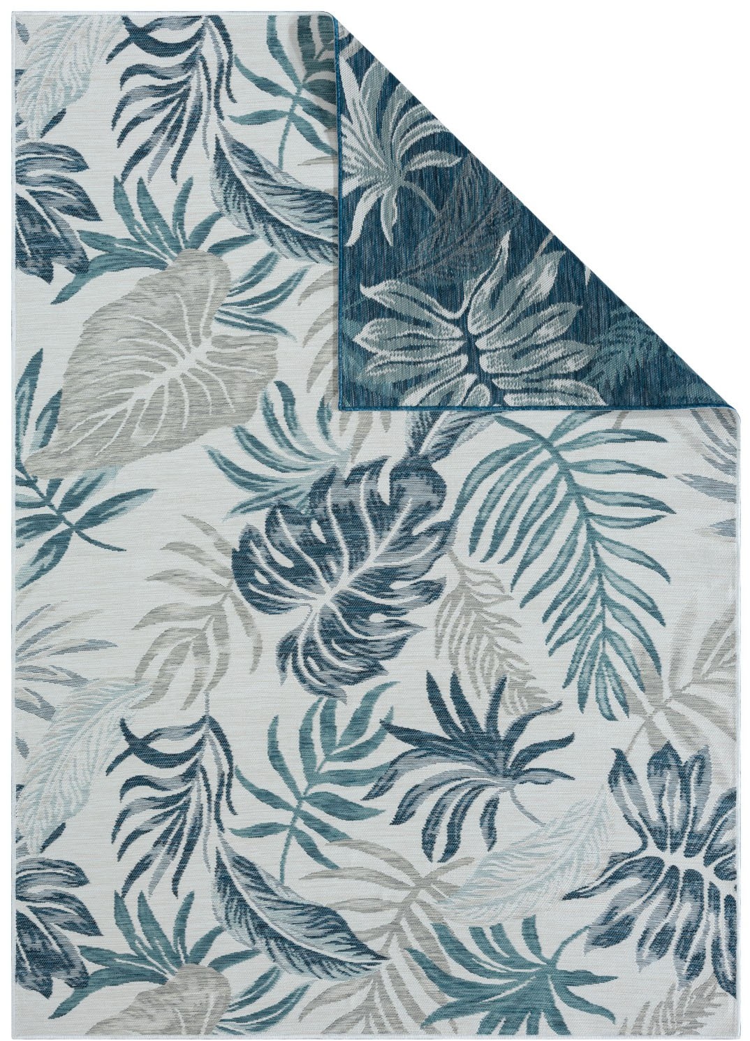 Myflair Möbel & Accessoires Tapis »Reef, LAGERRÄUMUNG!« Rectangulaire 6 mm Höhe Wendeteppich, Blätter Motiv, Outdoor geeignet, Balkon, Terrasse