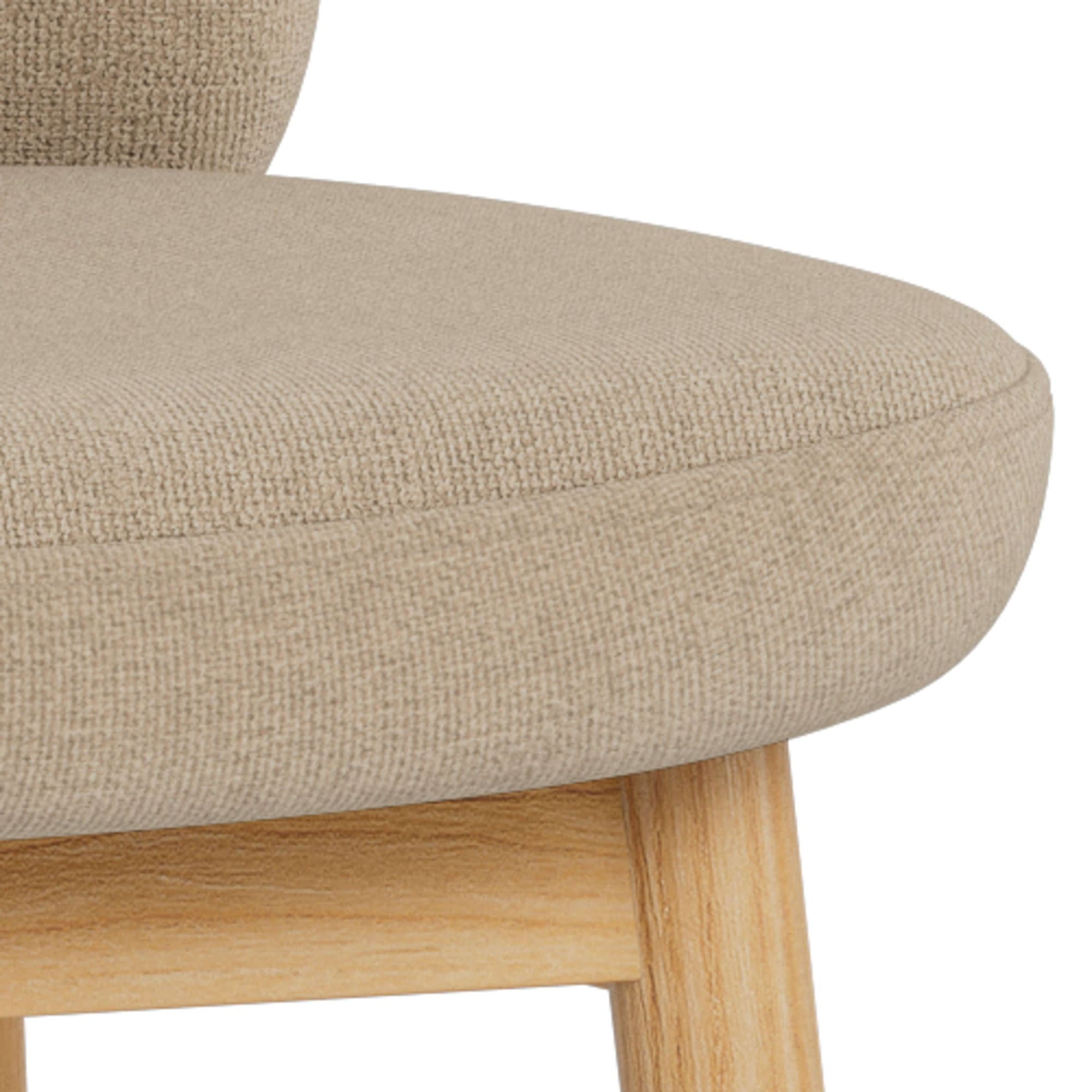 ACTONA GROUP Tabouret de bar »Sophia - Bequemer Barstuhl aus Eiche mit Fussstütze & Rückenlehne« Ensemble, 2 cuis tlg. Design scandinave, siège en tissu, pour cuisine et coin repas