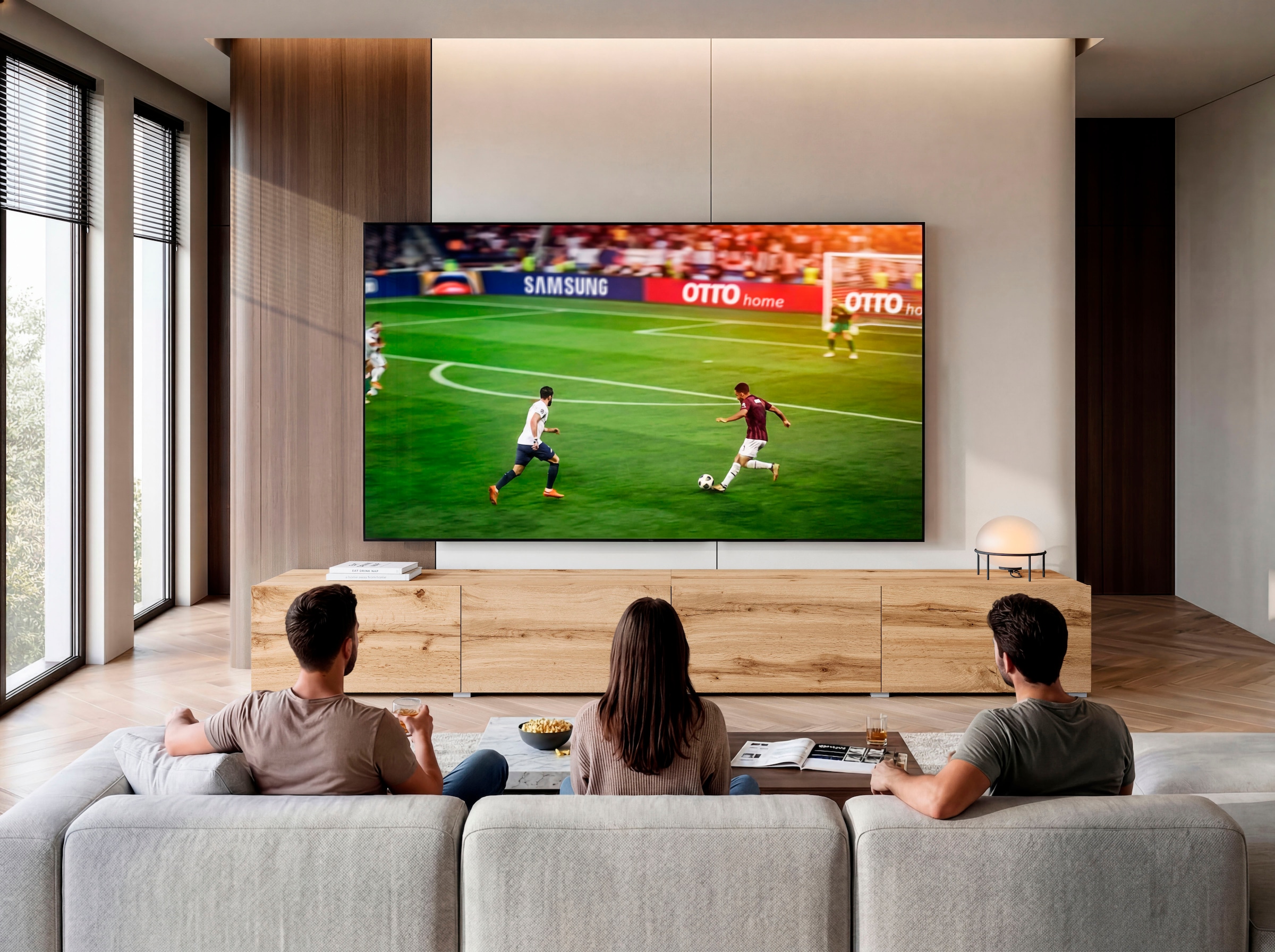 GOODproduct Lowboard »Denver Erlebe die Weltmeisterschaft im XXL-Format« Elegantes TV-Möbel 300 cm, speziell für bis zu 98-Zoll Fernseher