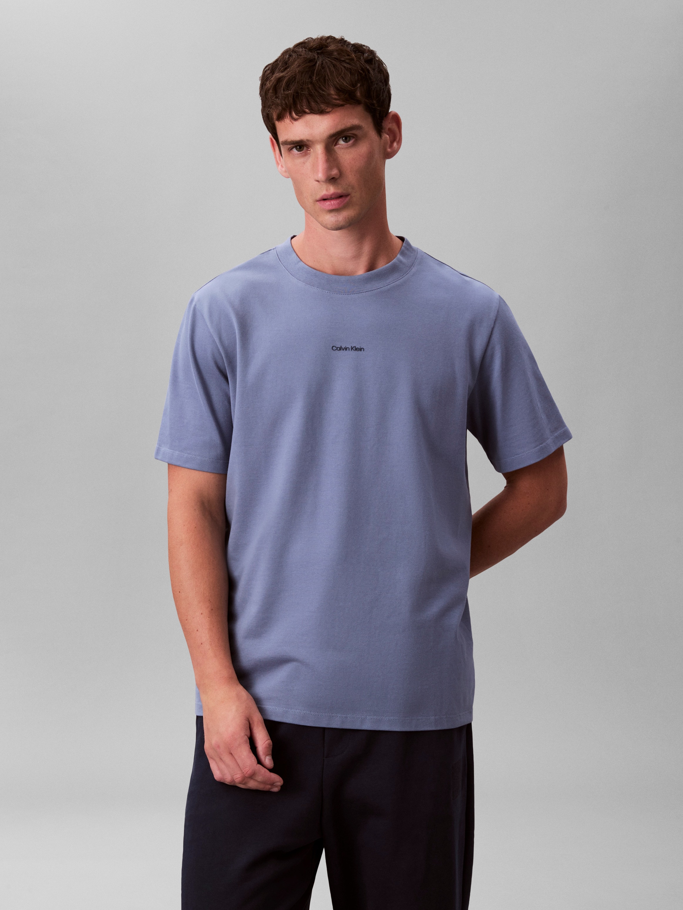 Calvin Klein T-Shirt »SS STRETCH PIQUE NANO EASY TEE« Mit Rundhalsausschnitt