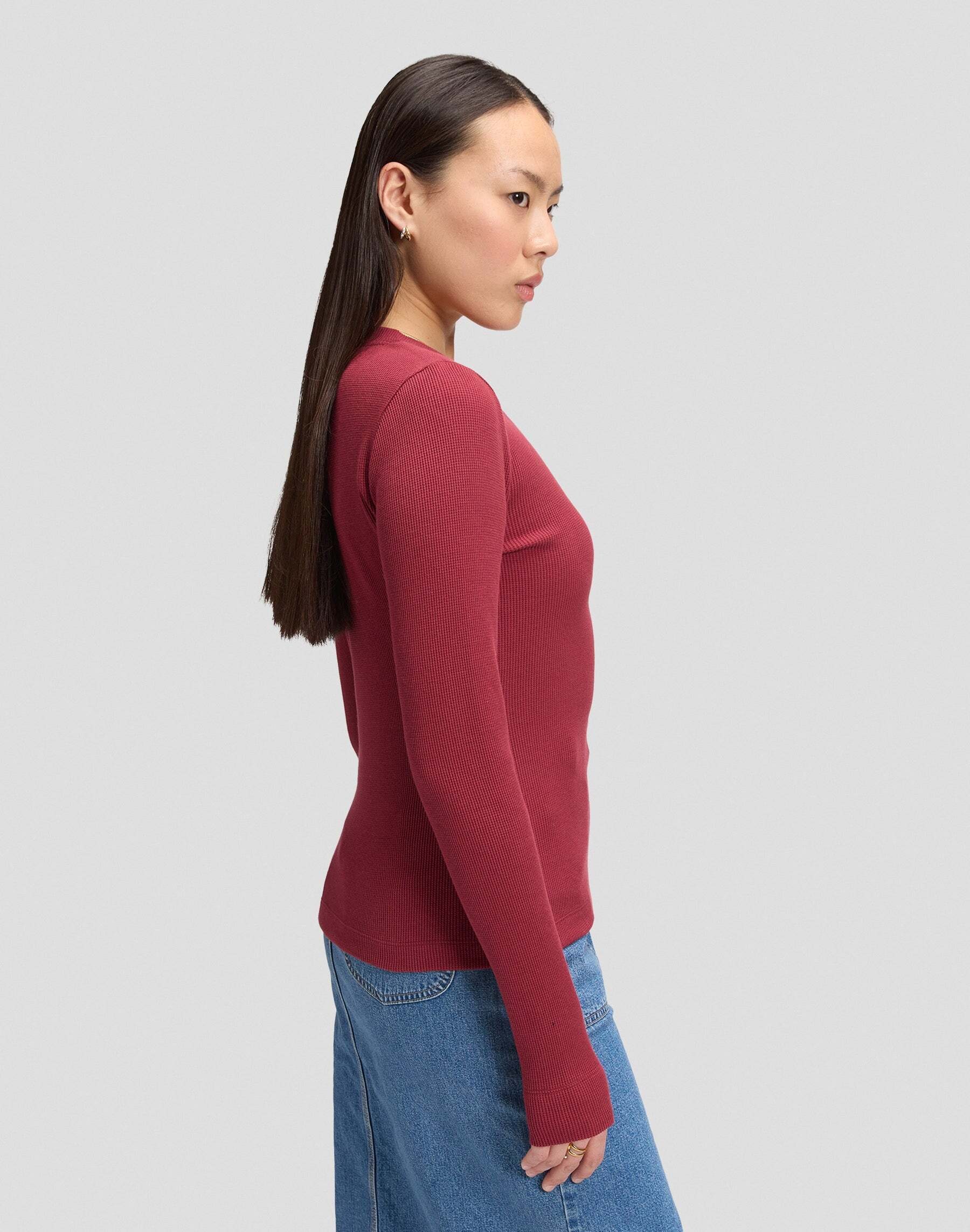 Lee® T-shirt à manches longues »Lee Langarmshirt Waffle Henley«