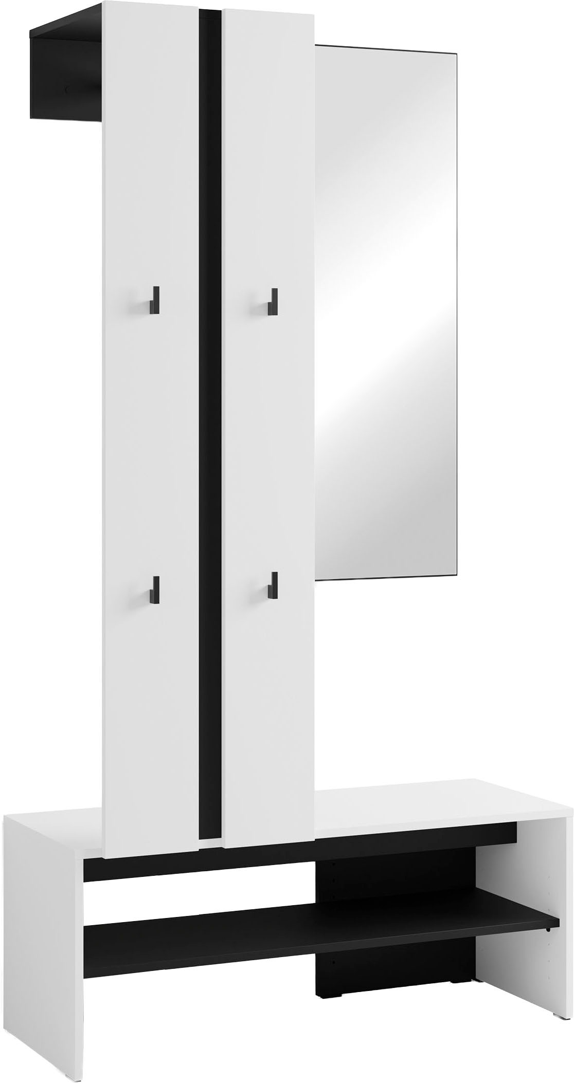 byLIVING Kompaktgarderobe »Dielen - Set Nante« 2 Stk. tlg. maximale Ordnung auf wenig Fläche mit Spiegel, Kleiderstange und Haken