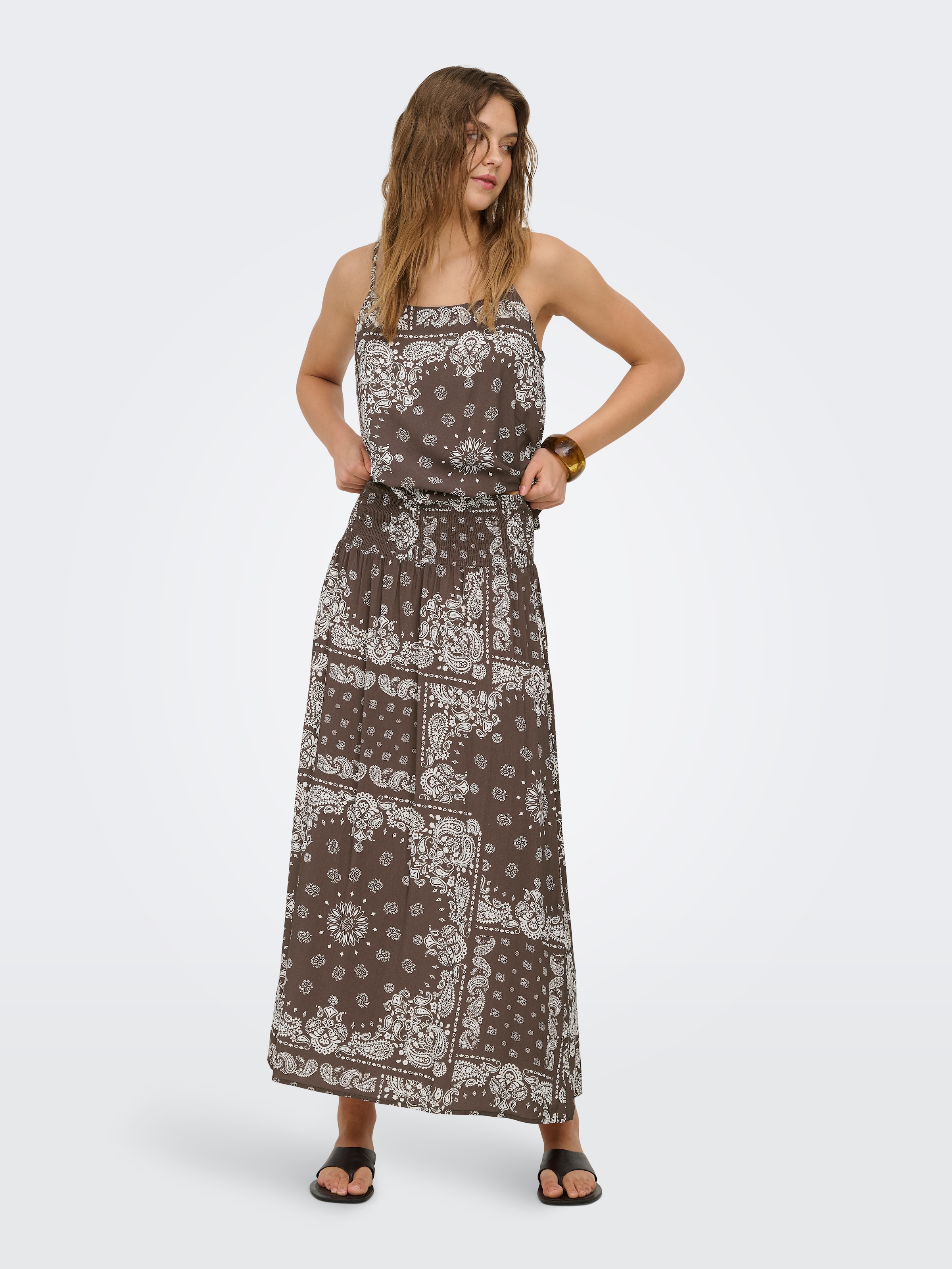 ONLY Maxirock »ONLSAKI AMBEL LONG BAND SKIRT  WVN« Viskose