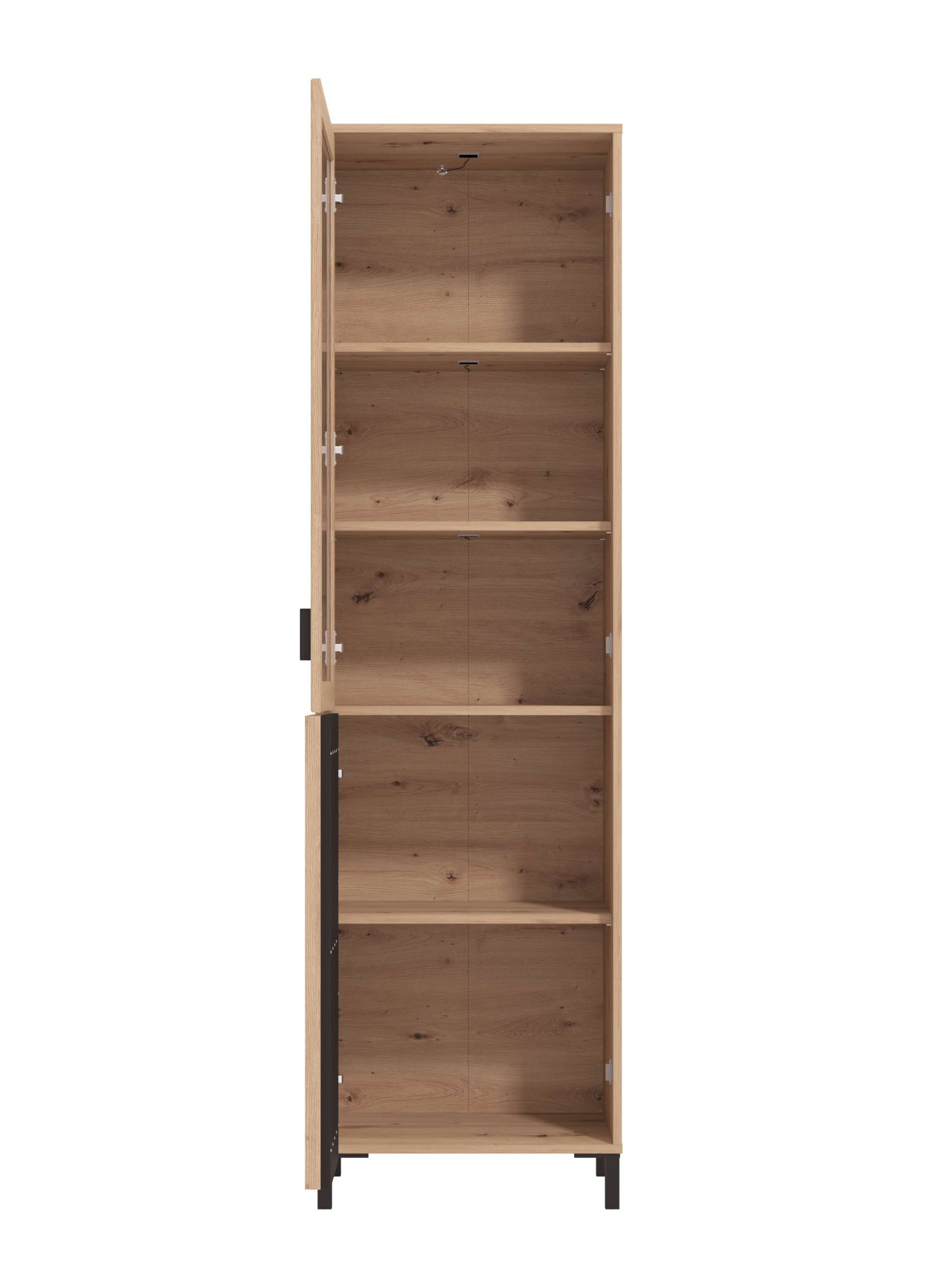 Home affaire Vitrine »LAVAL Vitrinenschrank, Glasschrank, Standvitrine, Highboard/Sideboard« Türen, 4 Einlegeböden, 5 Fächer, Gesamtmasse (B/T/H): 54,5/40/192,5 cm