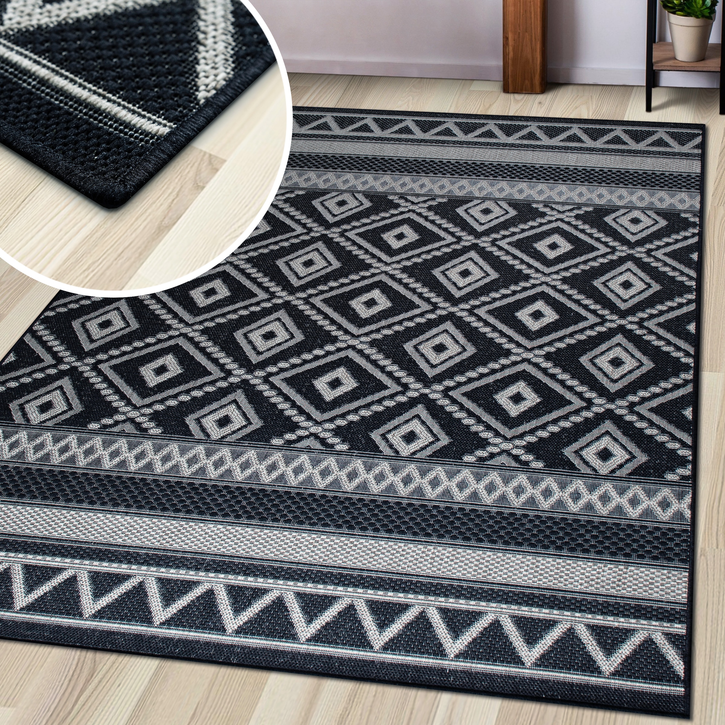 my home Teppich »Toronto auch als Läufer erhältlich« rechteckig 3 mm Höhe In- und Outdoor geeignet, Sisal-Optik, Wetterfest & UV-beständig, Boho