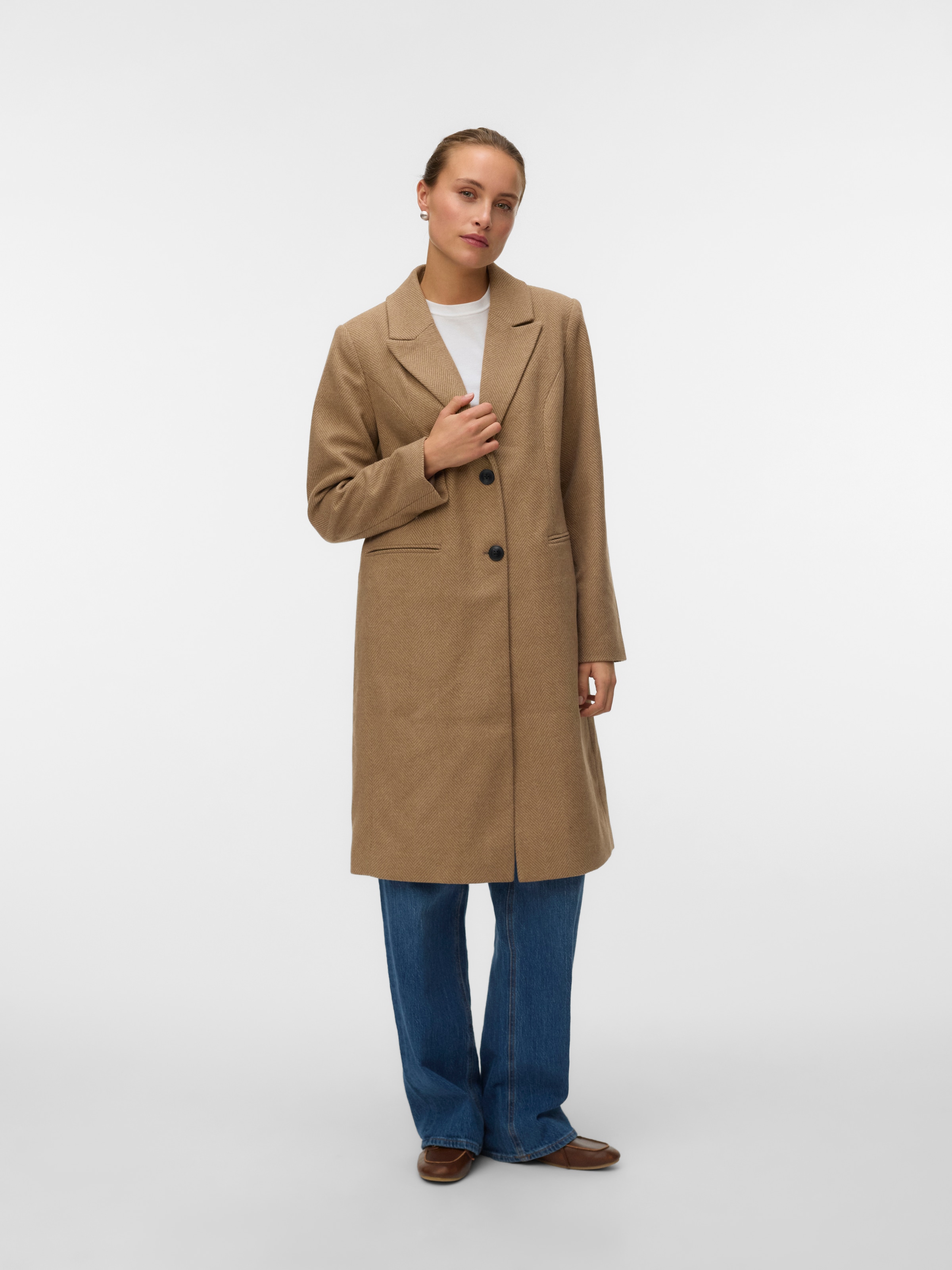 Vero Moda Manteau long »VMBLAZA HERINGBONE LONG WOOL COAT GA BOO«