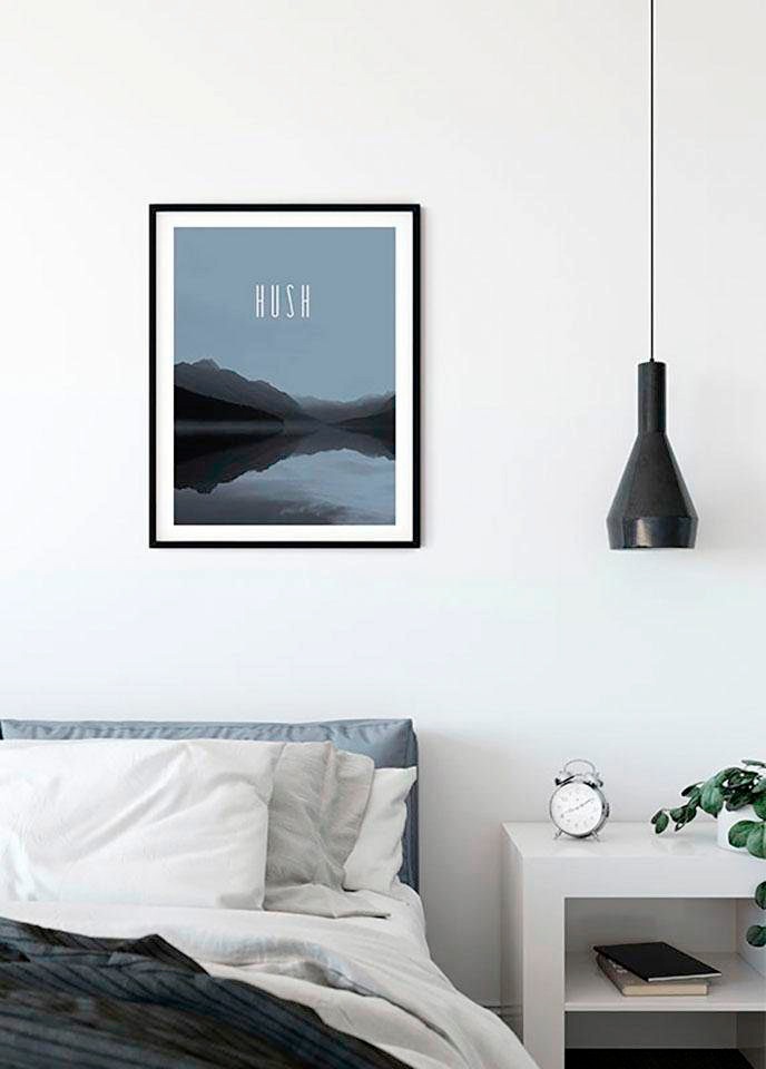 Komar Image »Word Lake Hush Steel« 1 cuis tlg. Wandbild zur Dekoration - ohne Rahmen