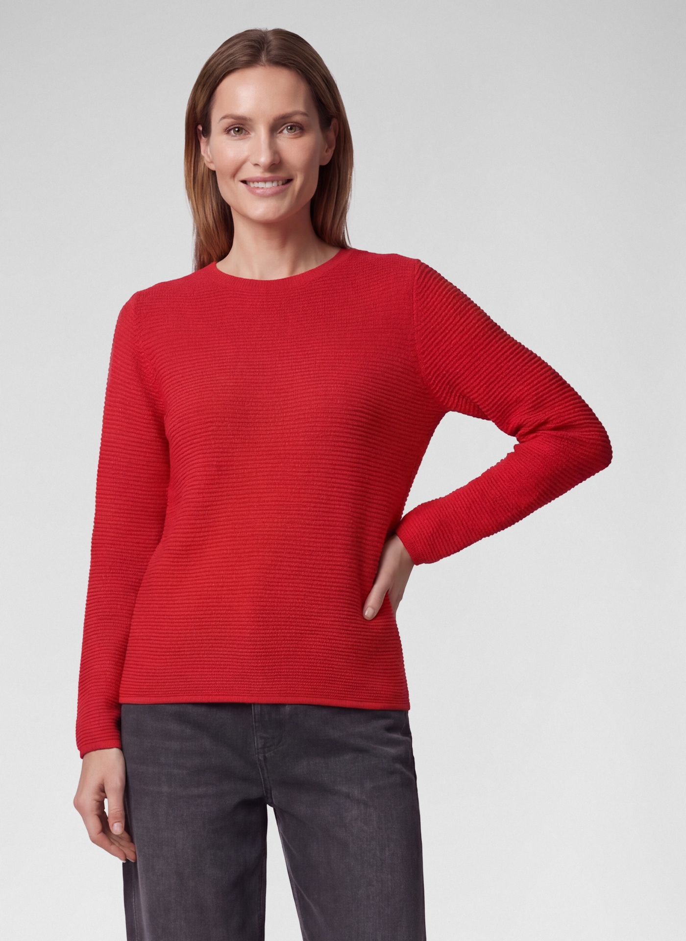 Rabe Pull en tricot avec texture fine / col rond