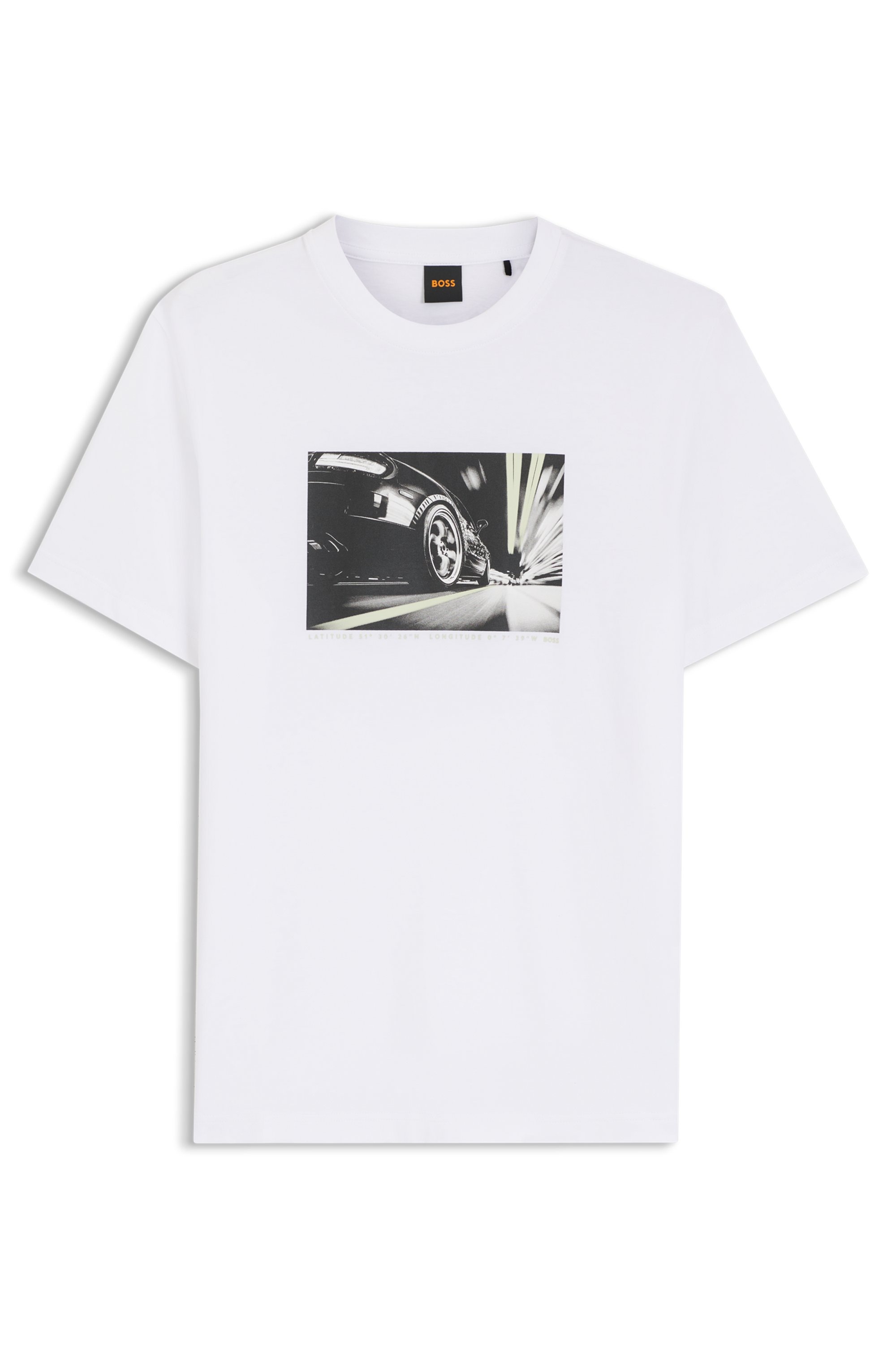 BOSS ORANGE T-Shirt »Te Motors« Fotodruck, reine Baumwolle, Regular Fit