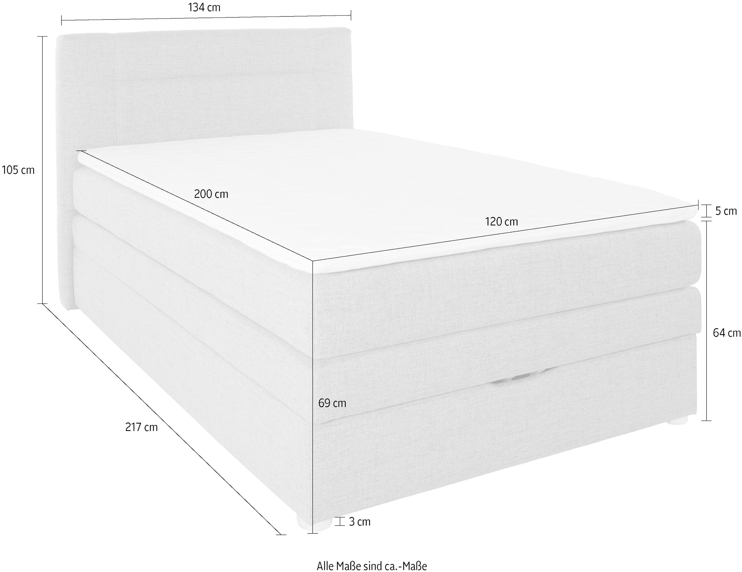 Jockenhöfer Gruppe Boxspringbett »Carmen« mit Bettkasten und Topper, erhältlich in  120 & 140cm Breite